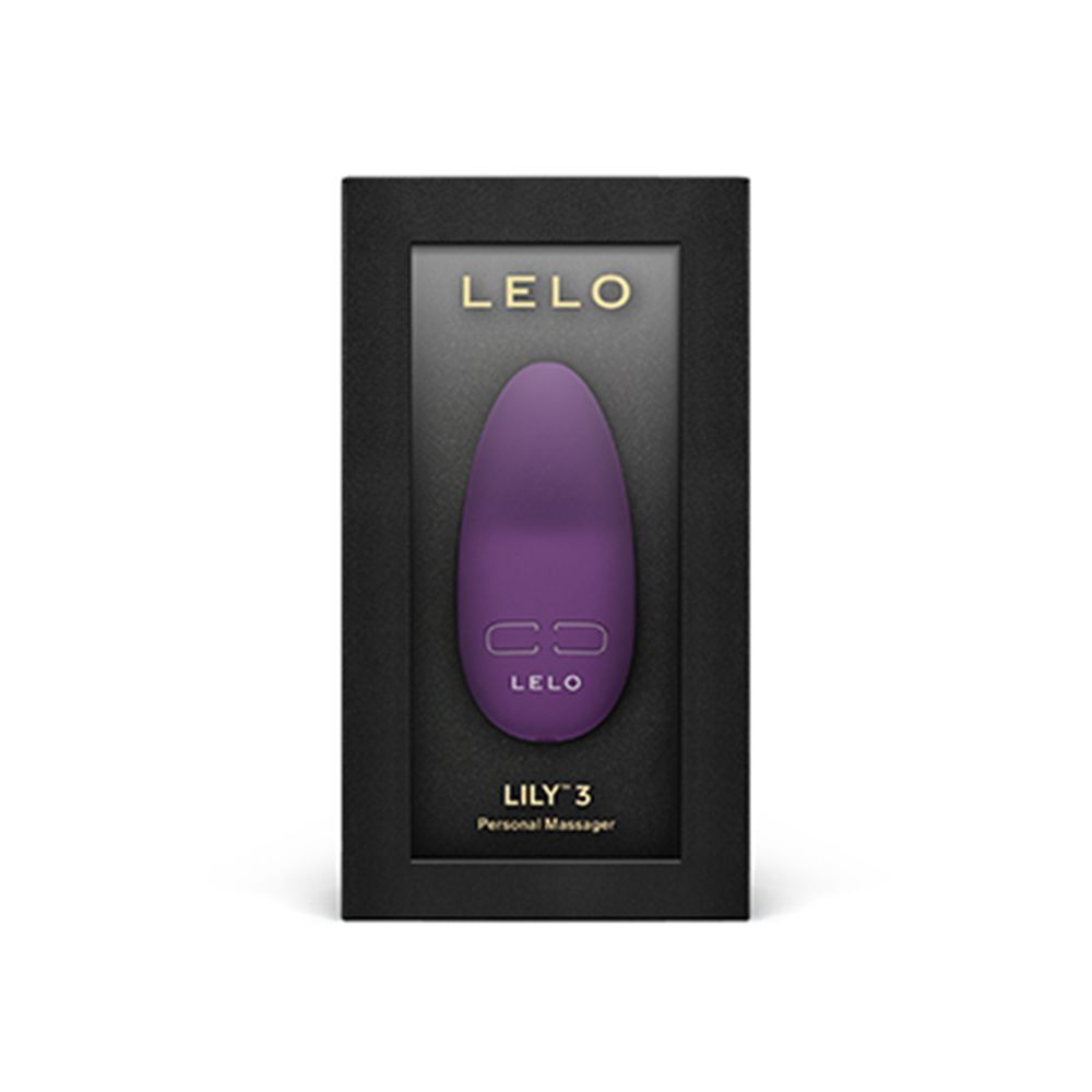 Vibratore viola in confezione nera Lelo con finestra.