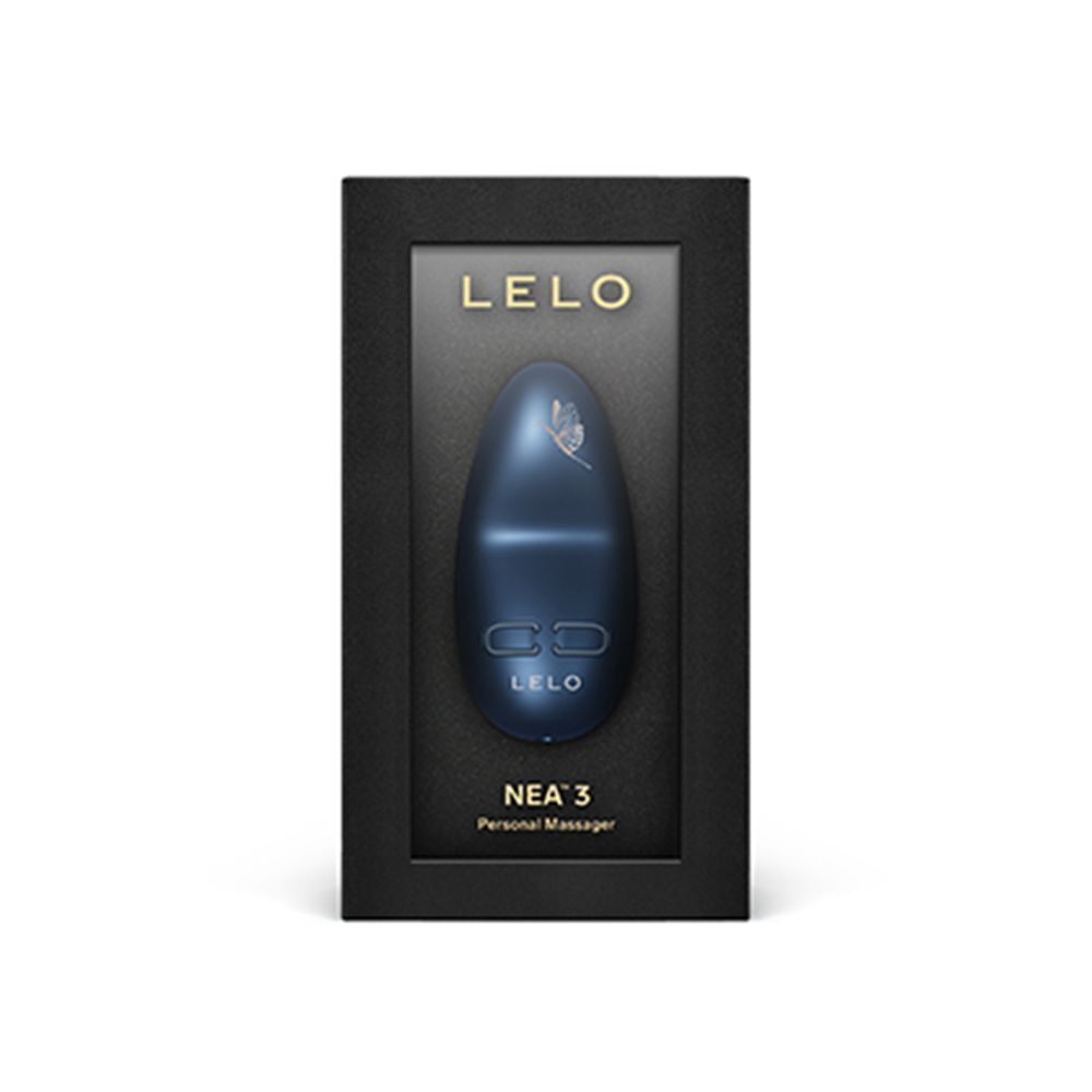 Massaggiatore Lelo Nea3 Piccolo blu in una confezione regalo.