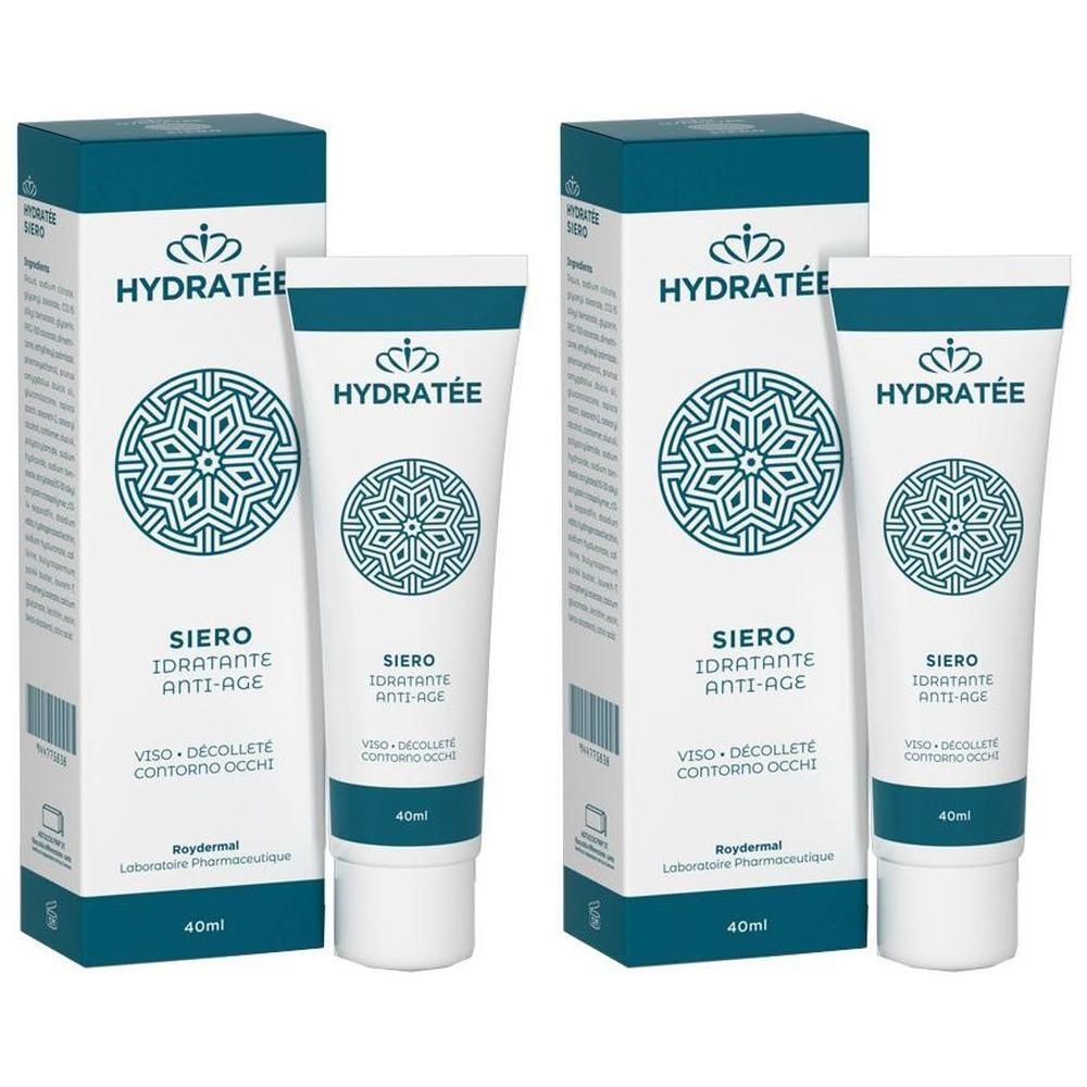 Due tubi HYDRATÉE SIERO IDRATANTE ANTI-AGE (40ml) con scatole.