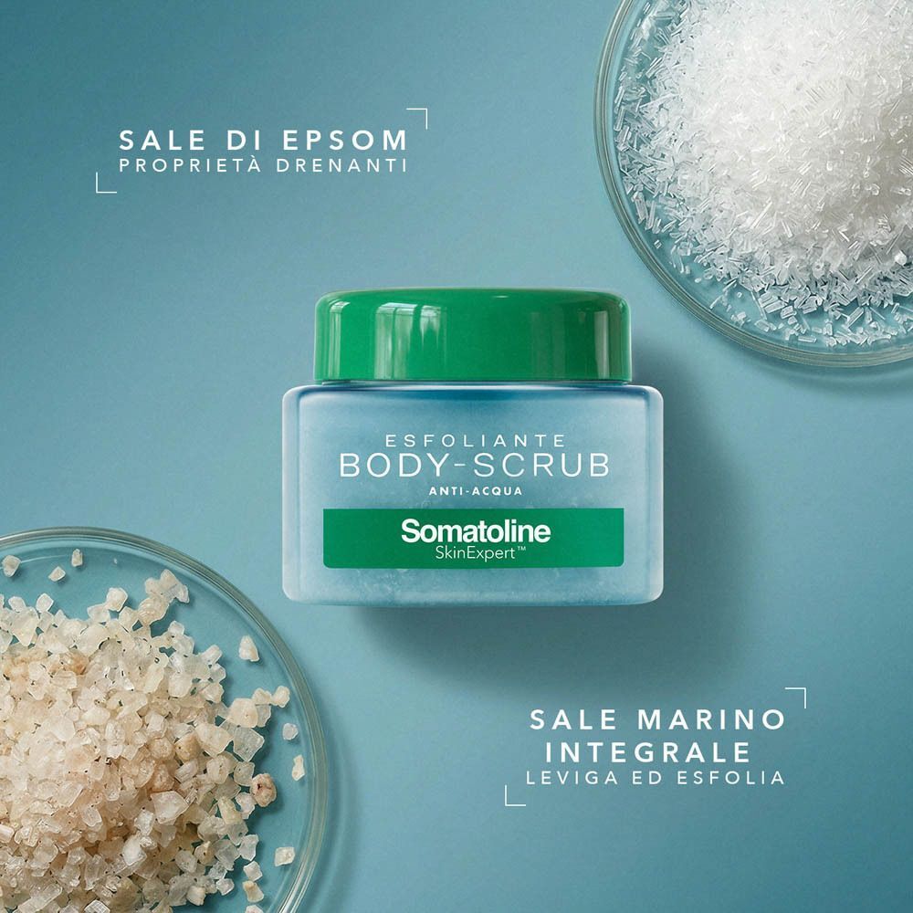 Vasetto Somatoline Body-Scrub Anti-Acqua con sale di Epsom e sale marino.