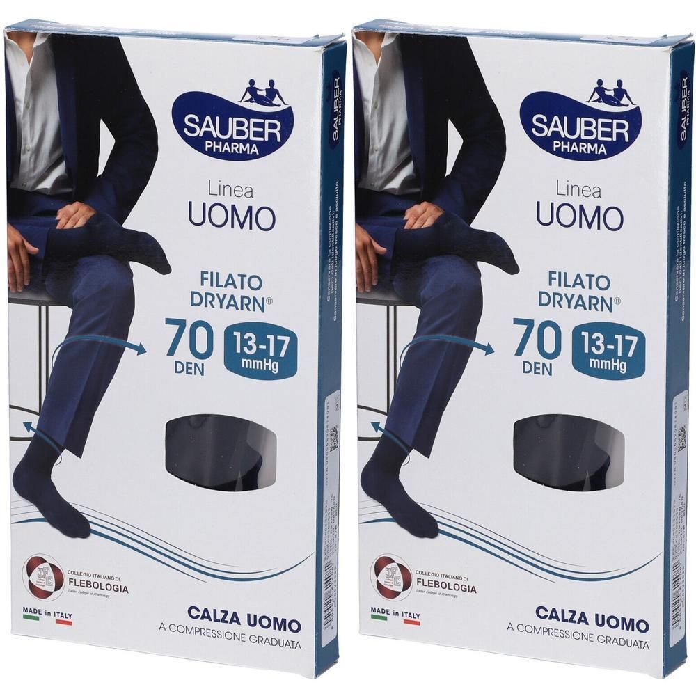 Sauber Pharma Uomo Calza Dryarn 70 Denari Blu Taglia S/M