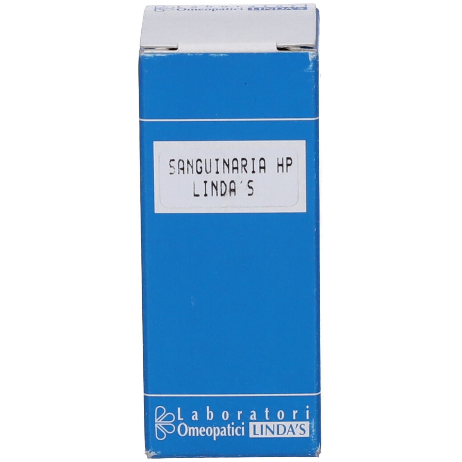 Scatola blu con etichetta bianca. Nome del prodotto ben visibile.