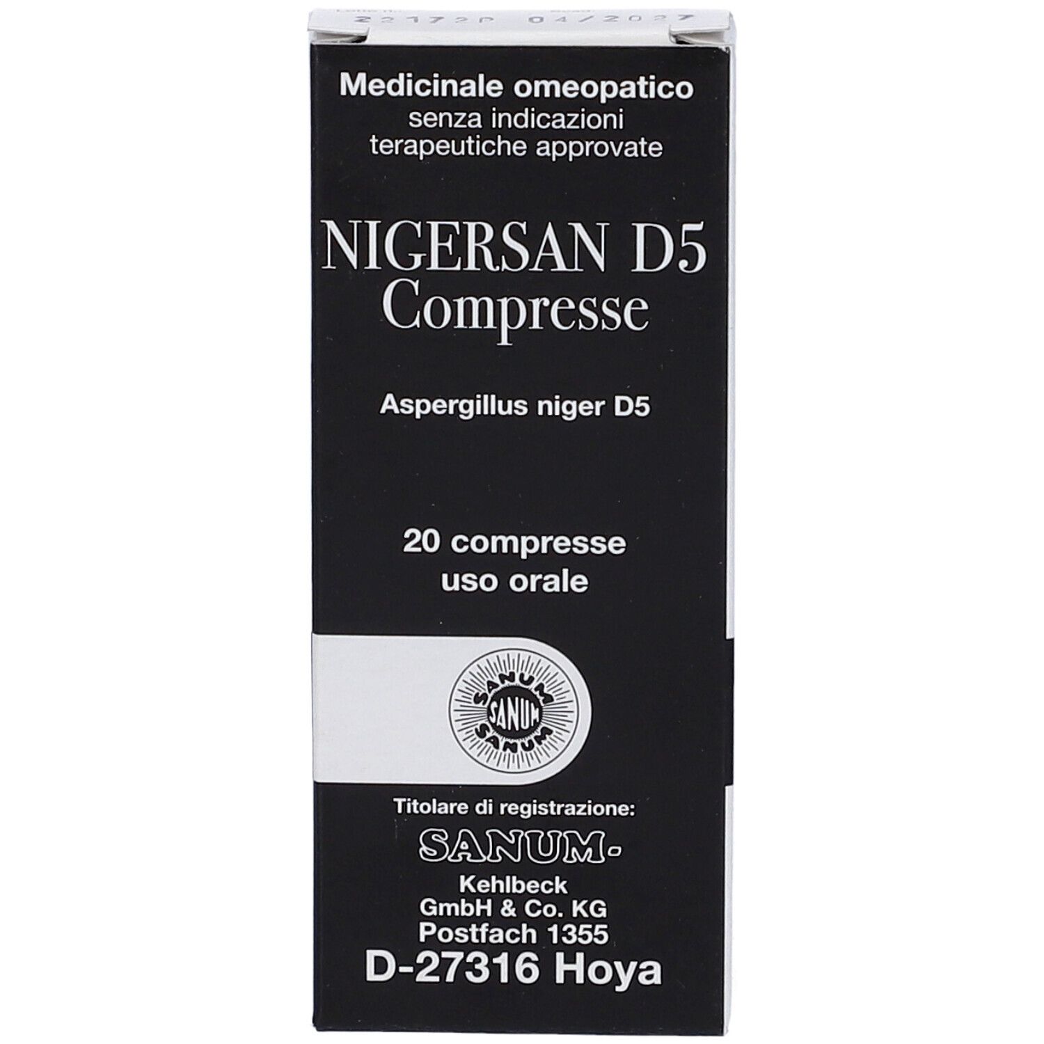 Sanum Nigersan D5 20 Compresse
