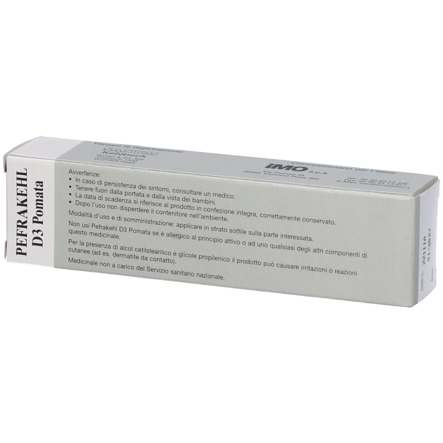 Scatola di PEFRAKEHL D3 Pomata. 30 g Unguento. Crema medicinale. Candida parapsilosis D3.