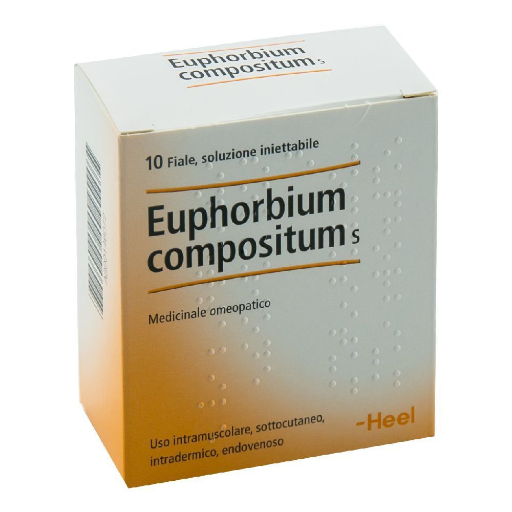 Scatola "Euphorbium compositum s". 10 fiale, soluzione iniettabile. Marchio Heel. Prodotto medico.
