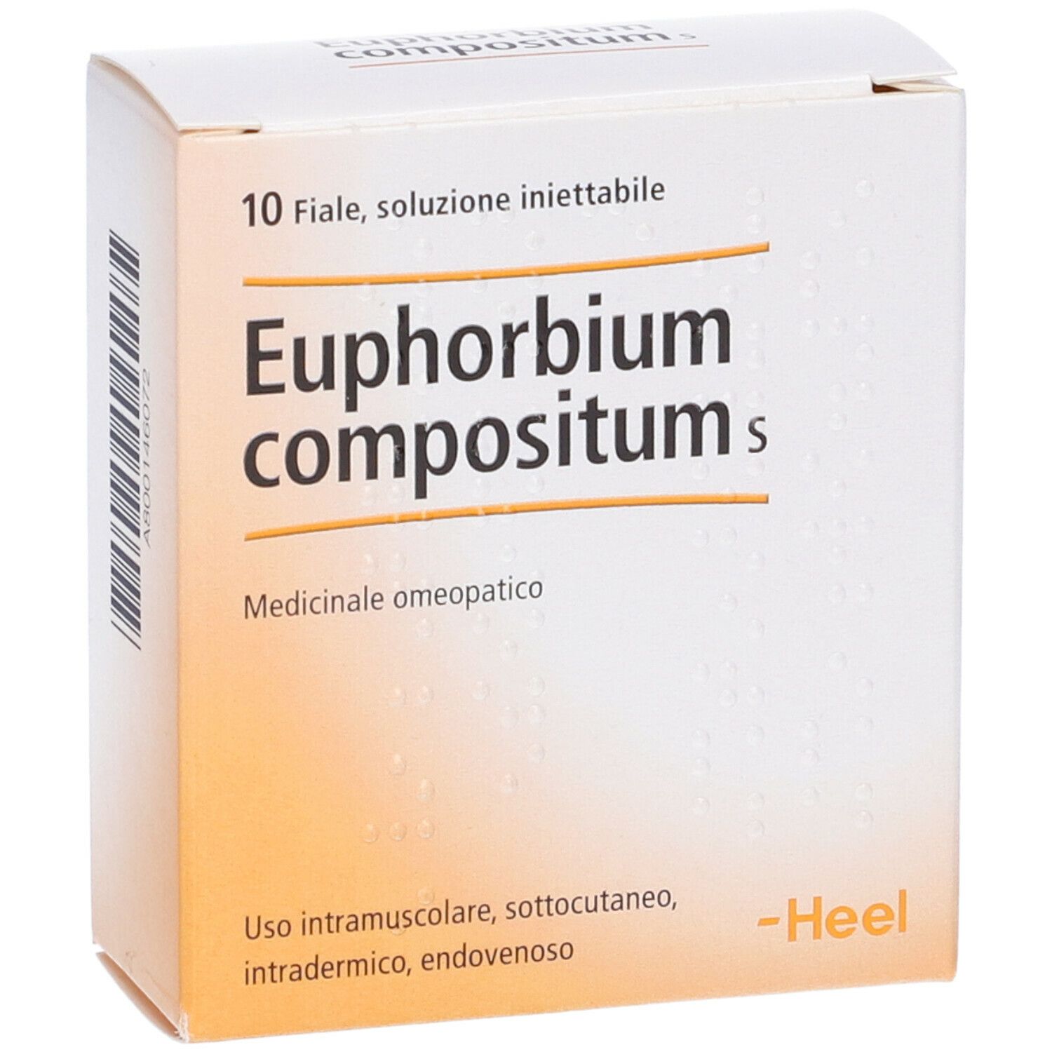 Scatola "Euphorbium compositum s". 10 fiale, soluzione iniettabile. Marchio Heel. Prodotto medico.