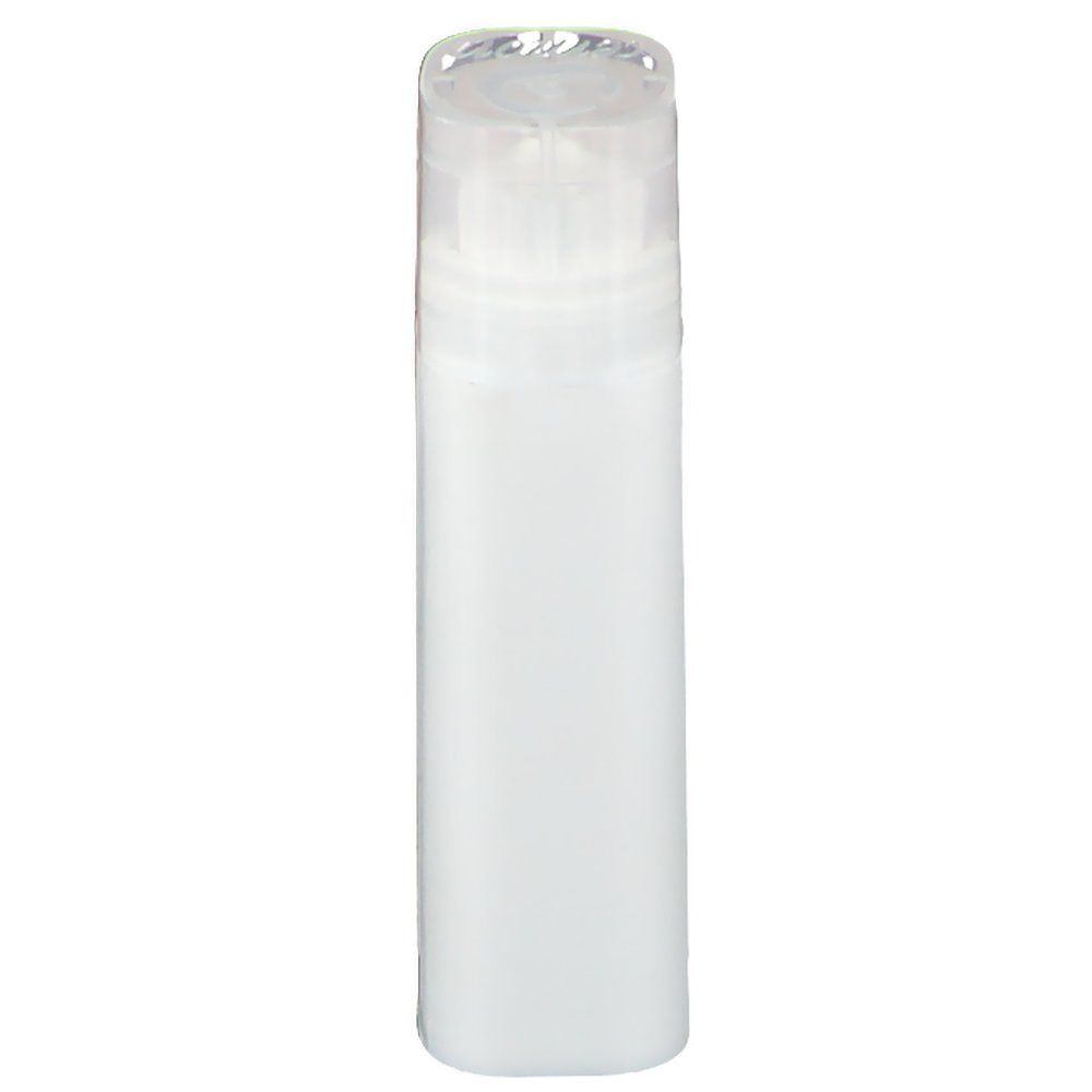 Contenitore cilindrico bianco con coperchio trasparente. Nessun altro dettaglio visibile.