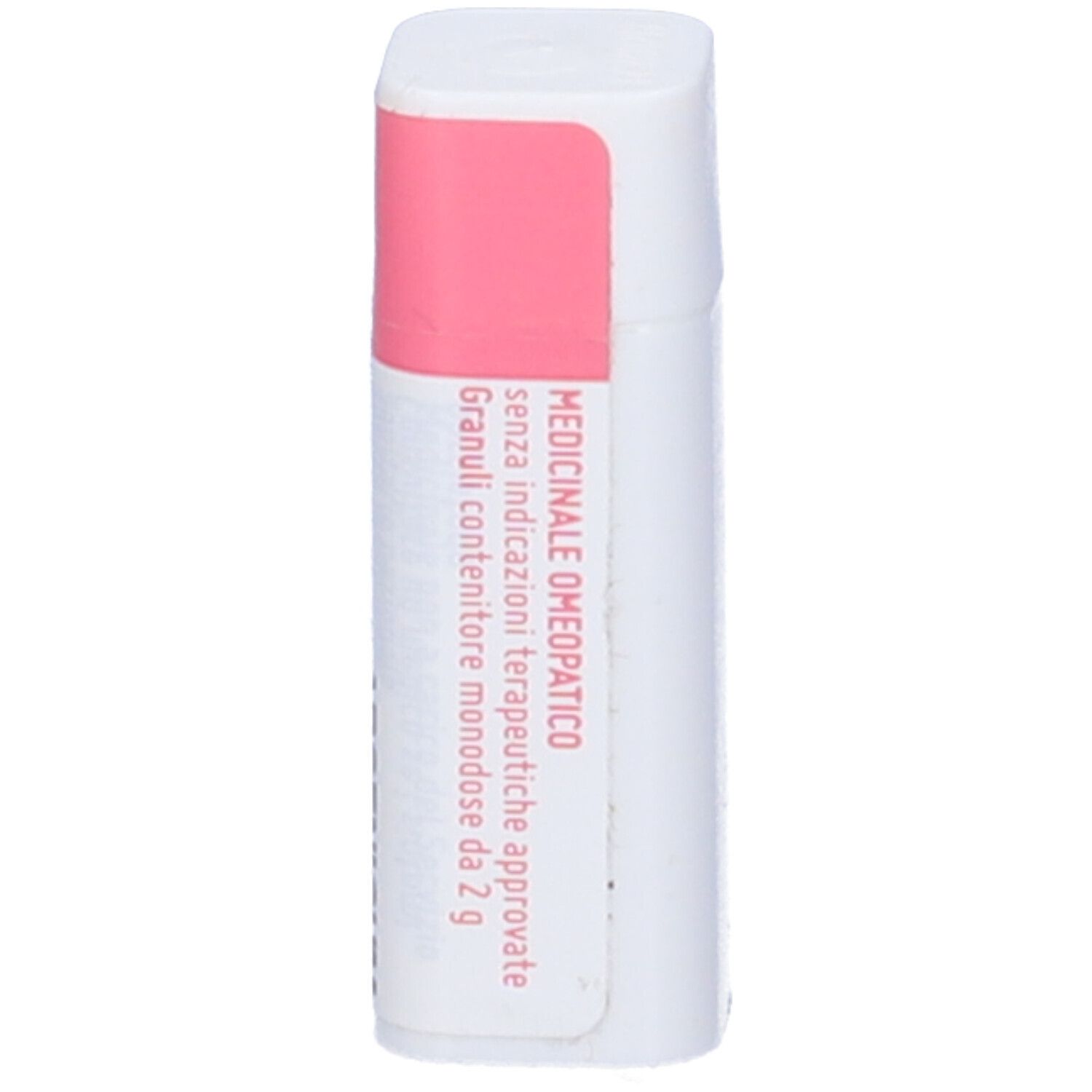Confezione cilindrica. Rosa e bianca. Scritta: Cemon, Arsenicum album 6 LM.