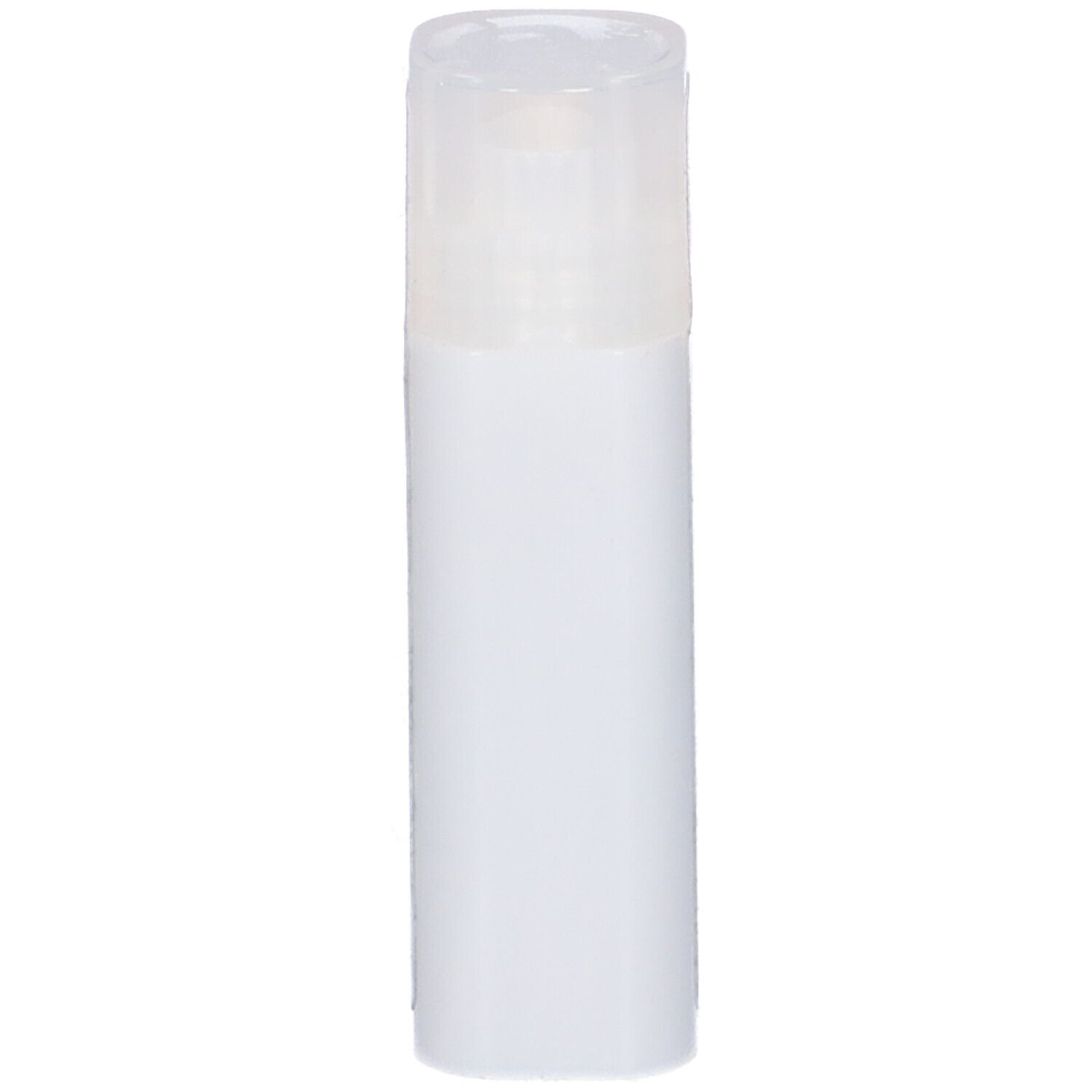 Contenitore cilindrico bianco con coperchio trasparente. Nessuna altra scritta visibile.