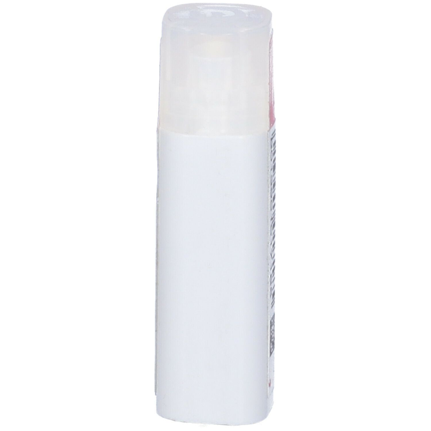 Confezione cilindrica bianca con coperchio trasparente. Nessuna informazione sul prodotto visibile.