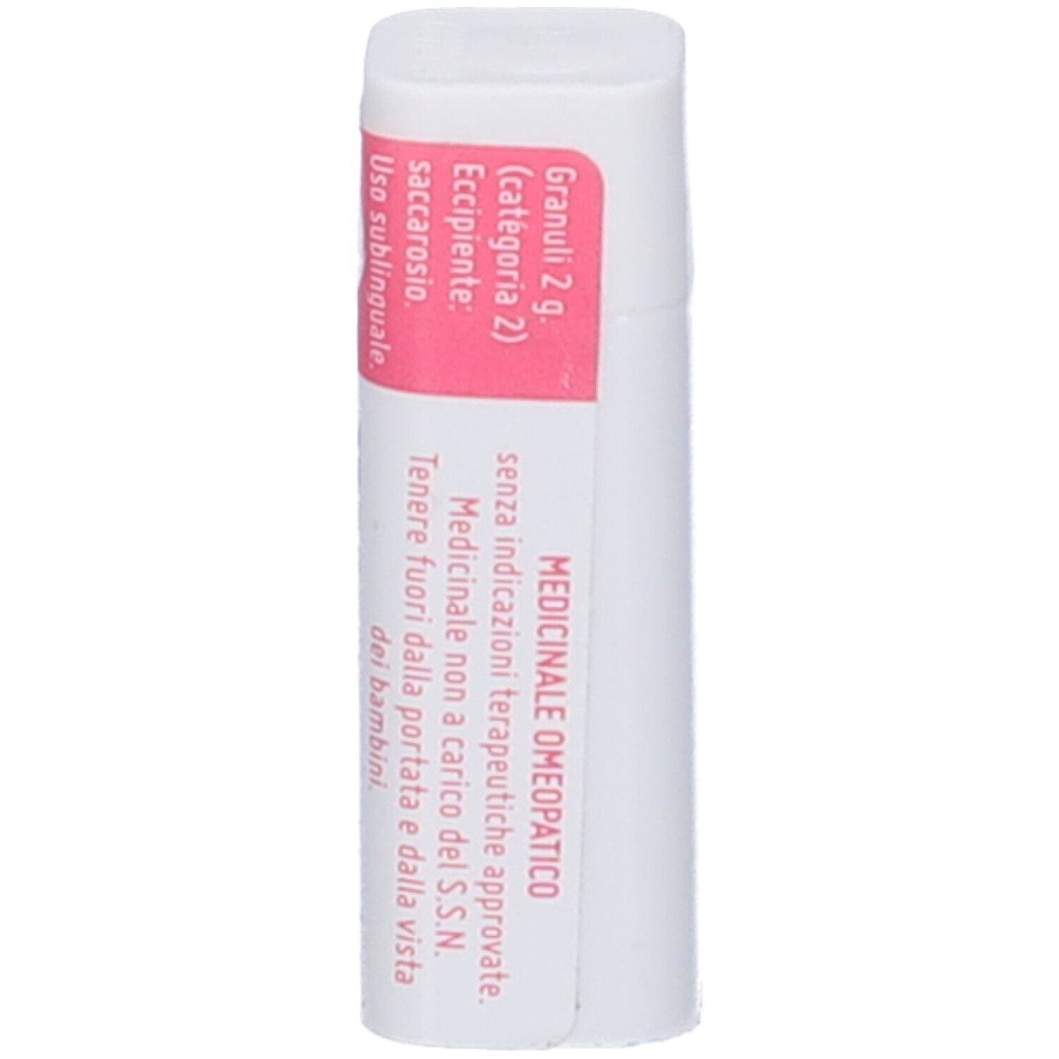 Confezione cilindrica bianca con etichetta rosa. Scritta: Medicinale Omeopatico. Marchio: cemon dynamis.