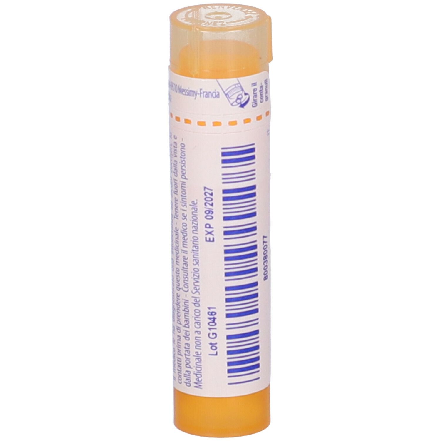 Tubo giallo con scritte bianche. Scritta: Thyroidea (thyroidinum) 15 ch. Con data di scadenza e numero di lotto.