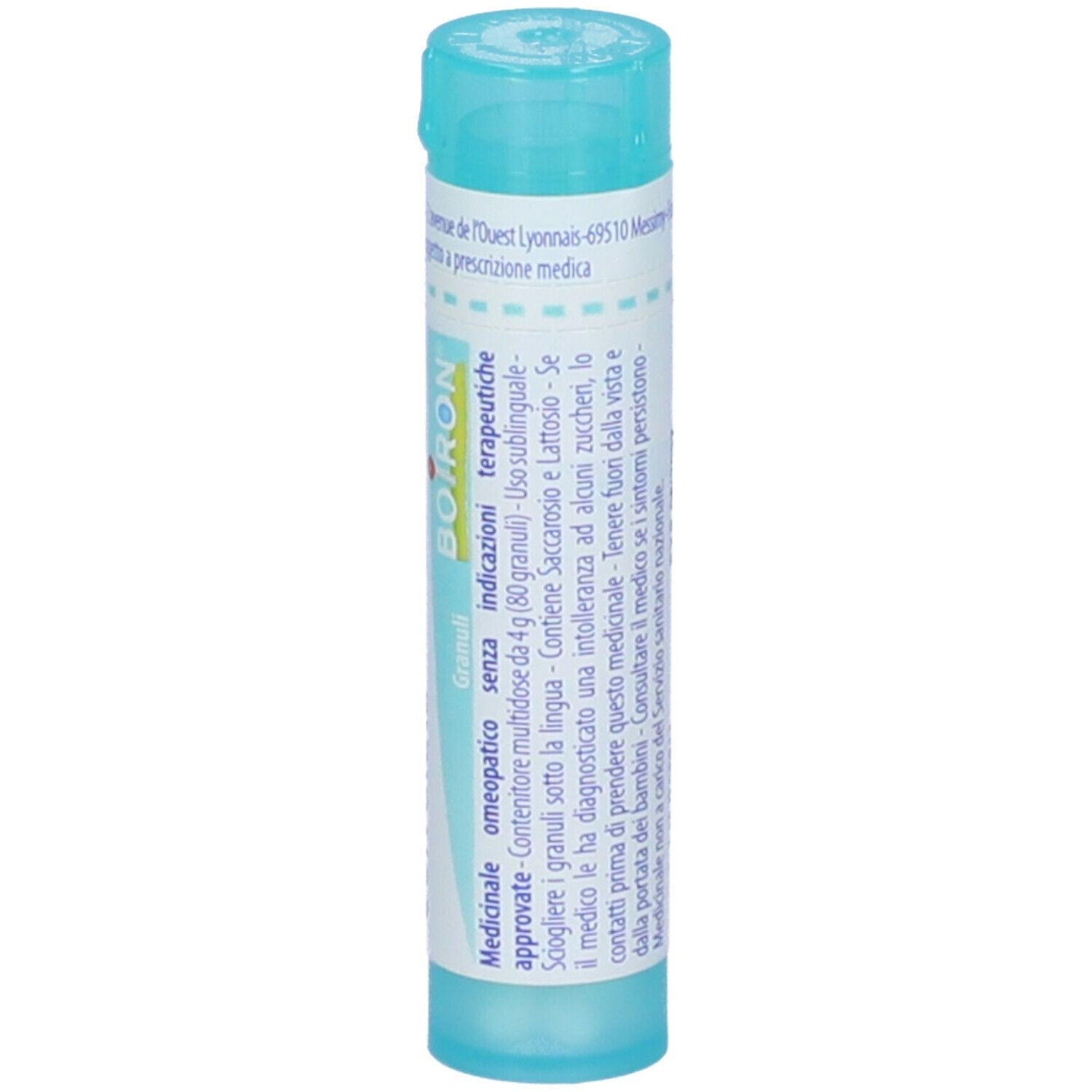 Tubo cilindrico azzurro con Sabal serrulata 200 ch. Marchio BOIRON. Testo bianco con informazioni.
