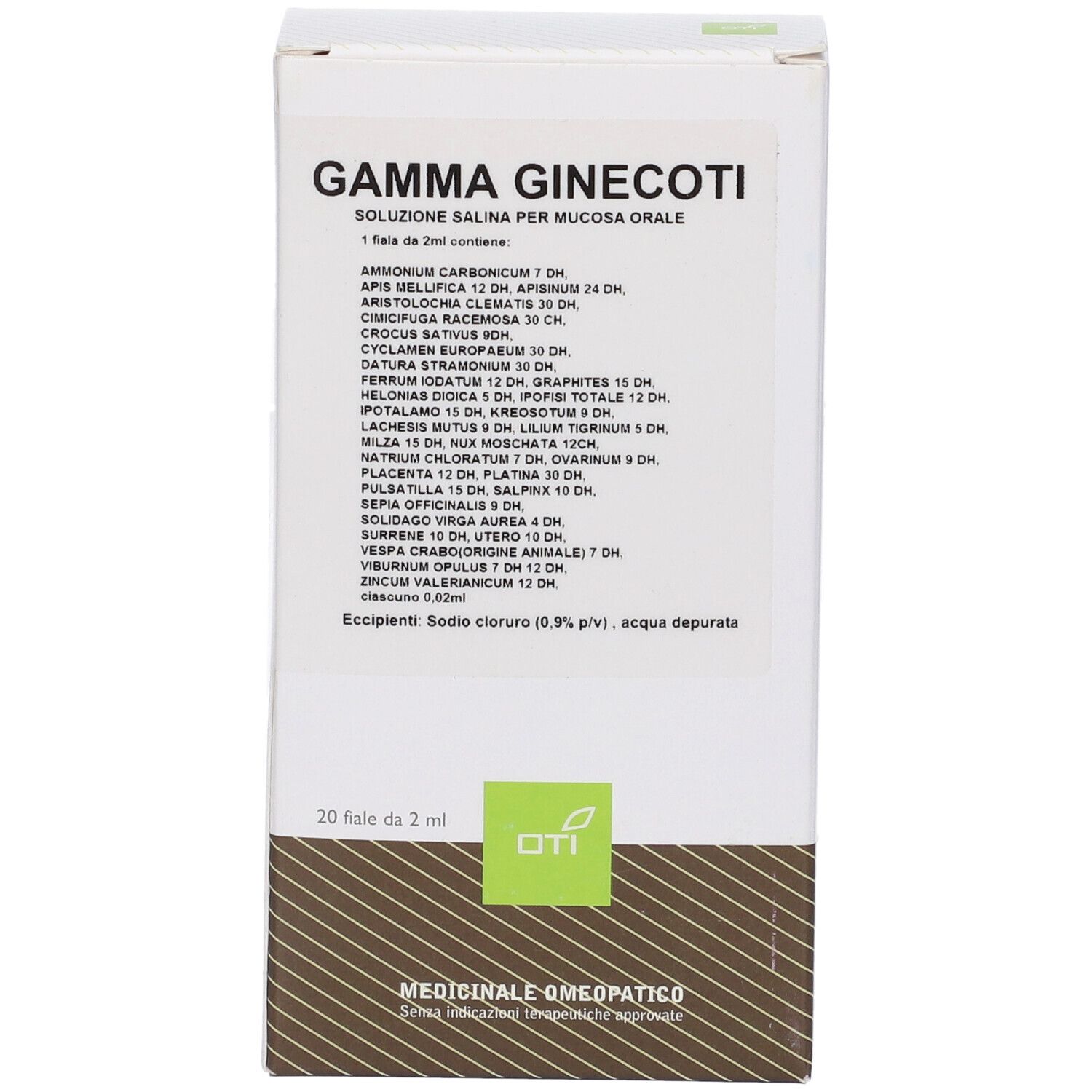 Confezione da 20 fiale da 2 ml, medicinale omeopatico "Gamma Ginecoti".