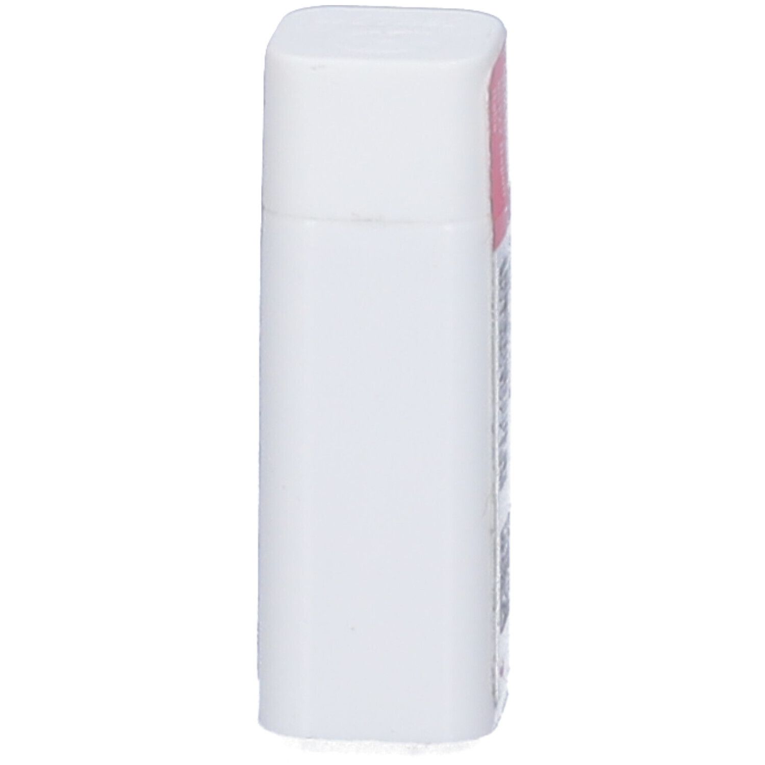 Confezione cilindrica bianca. Fascia rosa. Nessun altro dettaglio visibile.