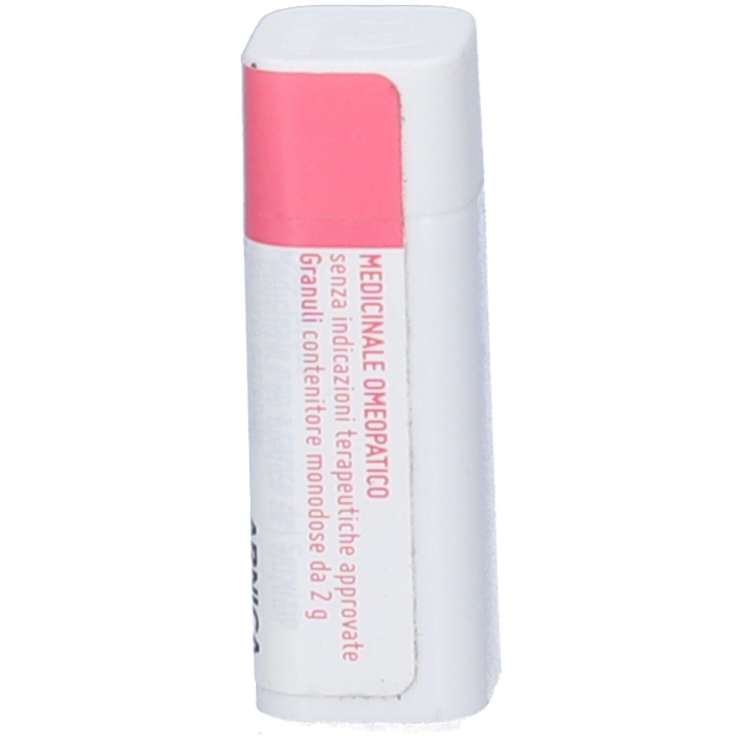 Confezione cilindrica bianca. Fascia rosa. Scritta: Prodotto medico. Nessun altro dettaglio visibile.