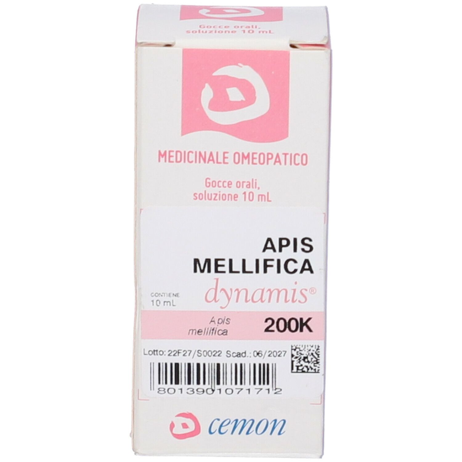 Confezione del prodotto. Etichetta rosa con nome prodotto e 200K. Contiene 10 ml.