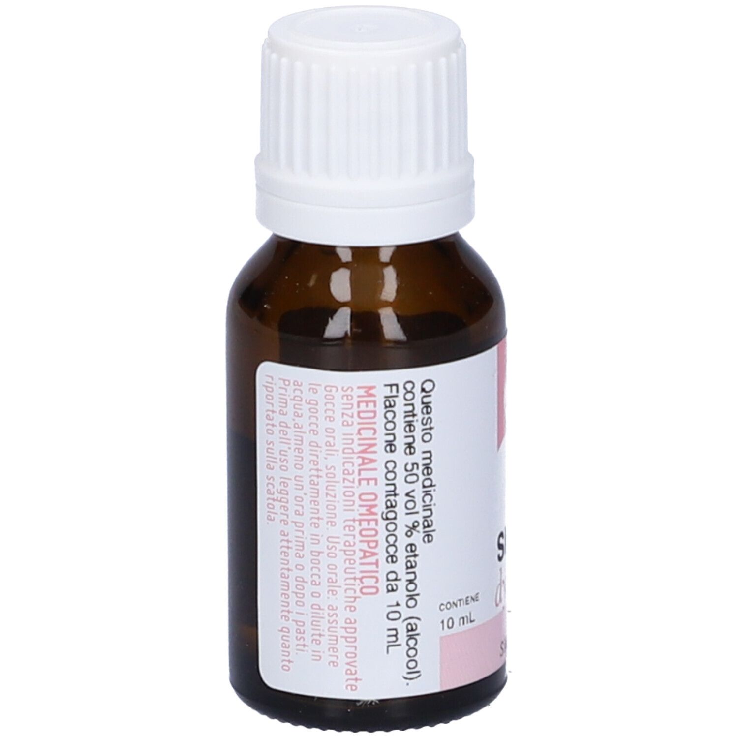 Flacone in vetro marrone con tappo bianco. Scritta: SILICEA dynamis 30 LM.