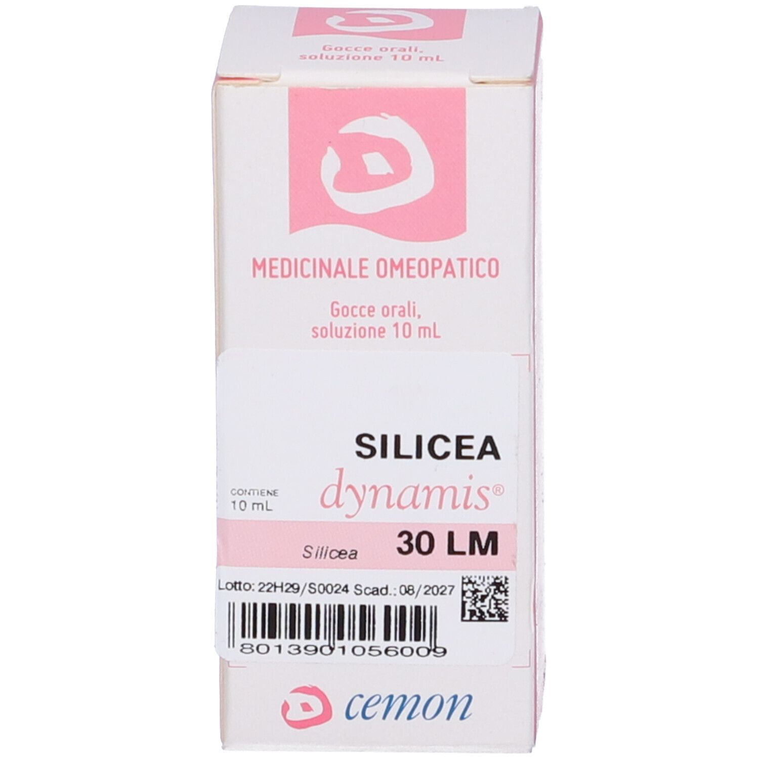 Scatola. Scritta: SILICEA dynamis 30 LM, cemon.