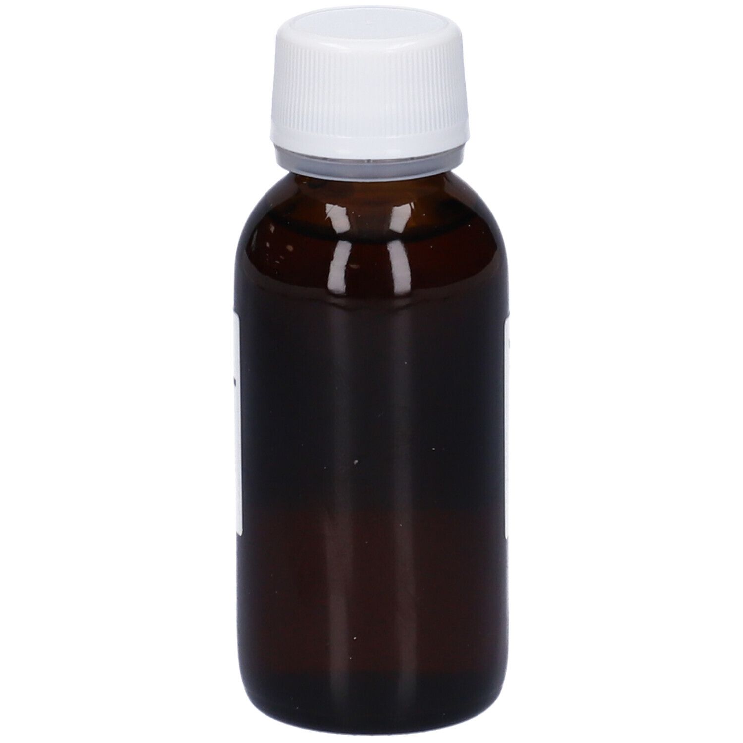 Flacone di vetro marrone con tappo bianco ed etichetta. Scritta: Betula Pubescens, Macerato Glicerico 60 ml. Bottiglia in piedi.