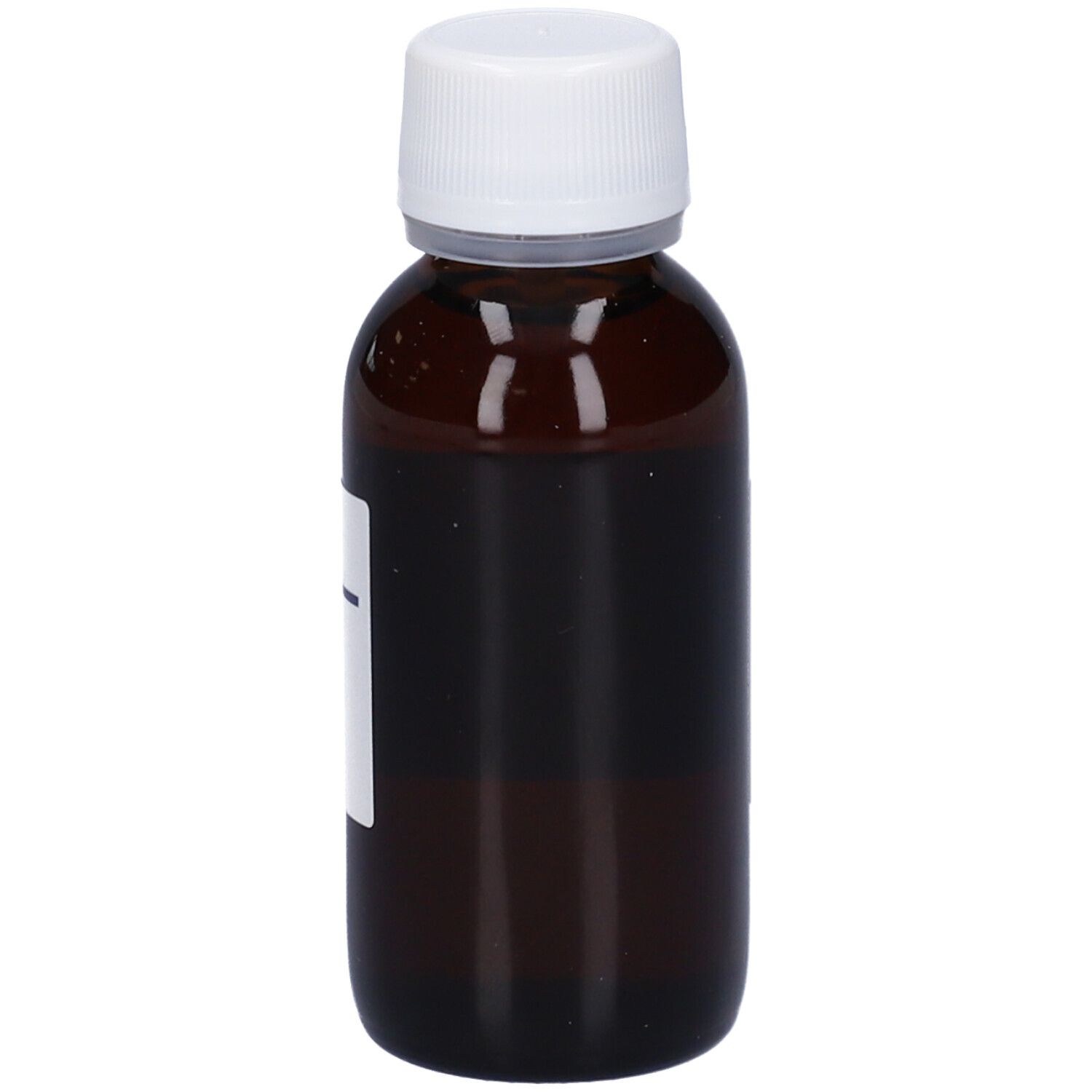 Flacone di vetro marrone con tappo bianco ed etichetta. Scritta: CORNUS SANGUINEA, Macerato Glicerico. Marchio: HERING.