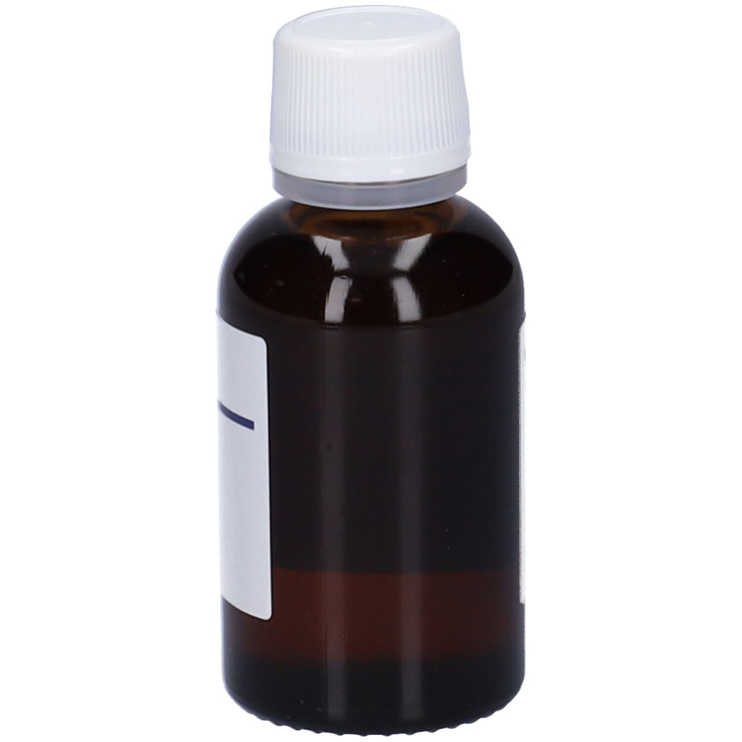 Flacone di vetro marrone con tappo bianco. Etichetta parzialmente visibile. Marchio: HERING. Nome del prodotto parzialmente leggibile.