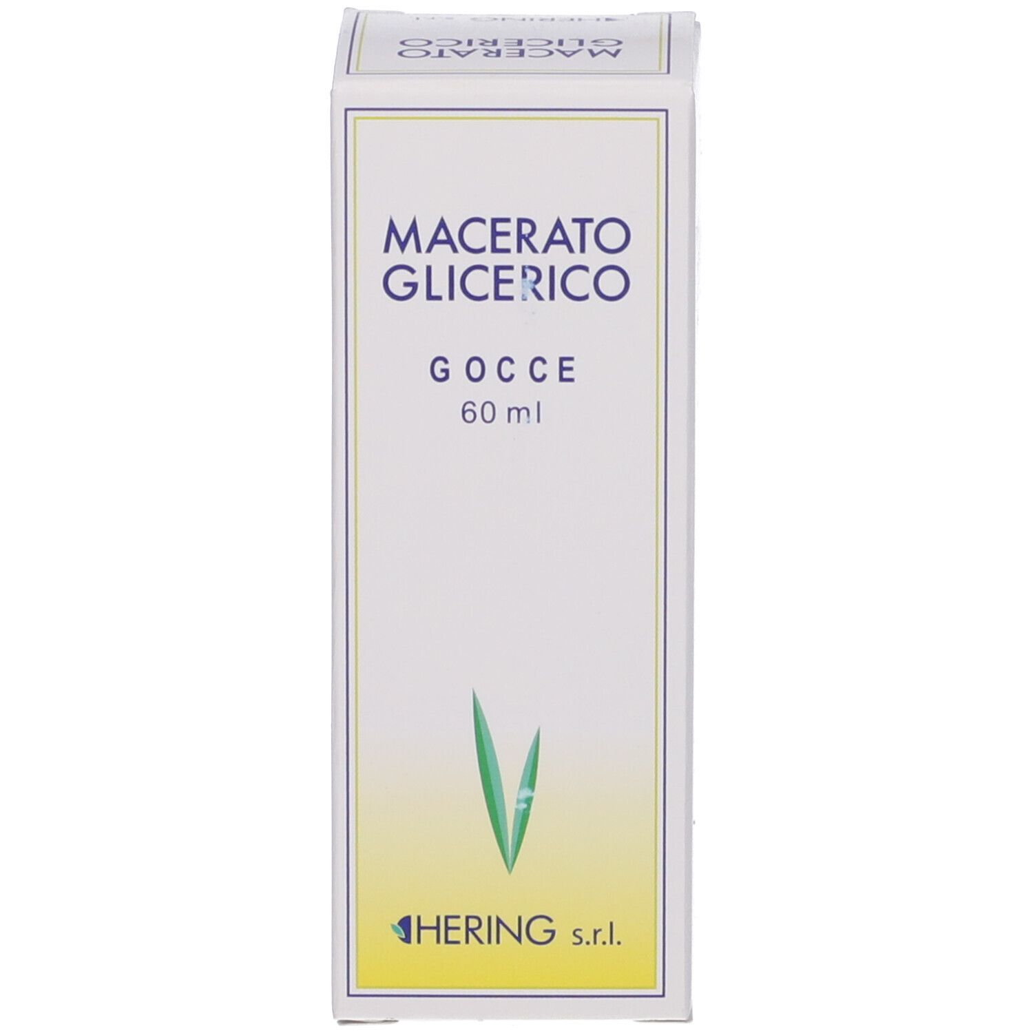 Scatola con nome del prodotto e logo. Logo HERING e informazioni sul prodotto visibili.