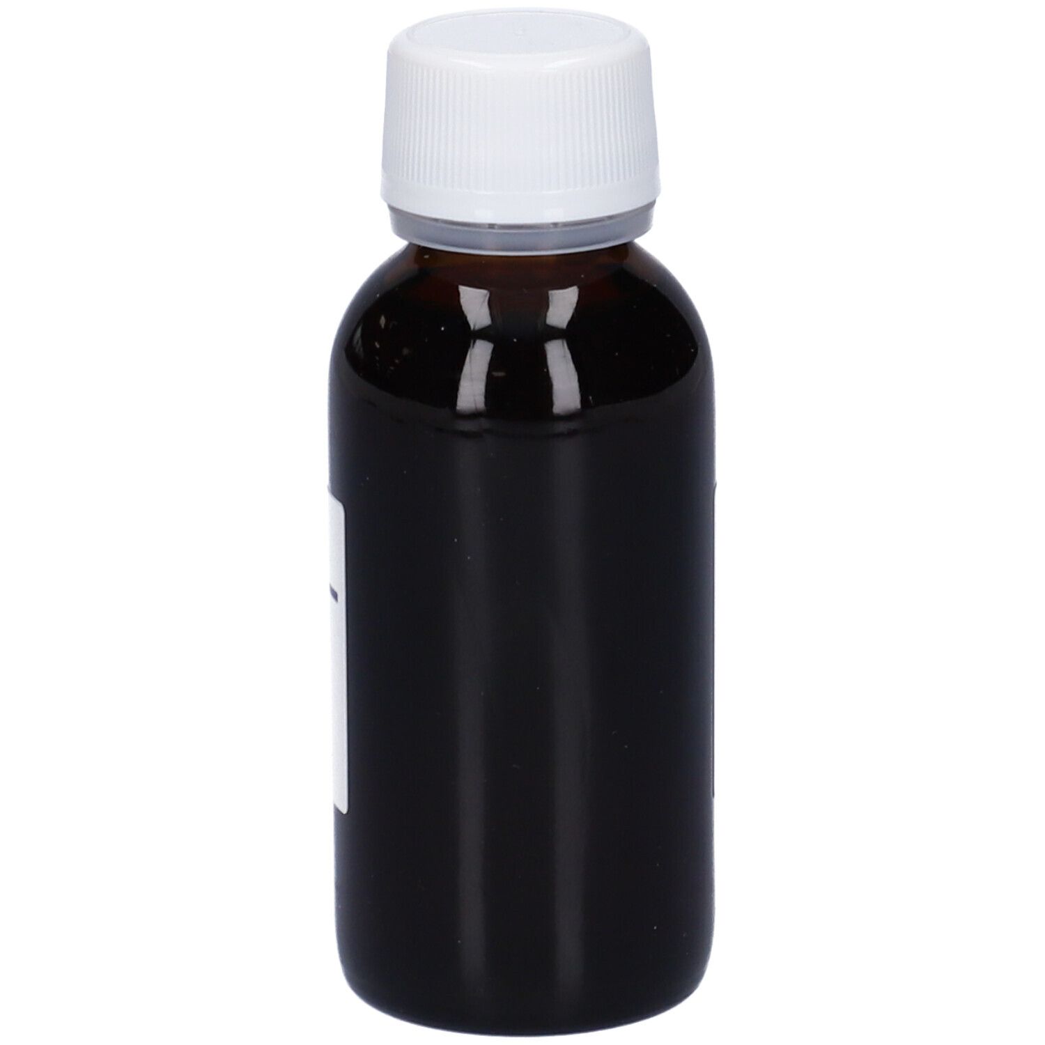 Flacone di vetro marrone con tappo bianco. Etichetta con informazioni sul prodotto. Marchio: Hering. Scritta: Aesculus Hippocast 60ml.