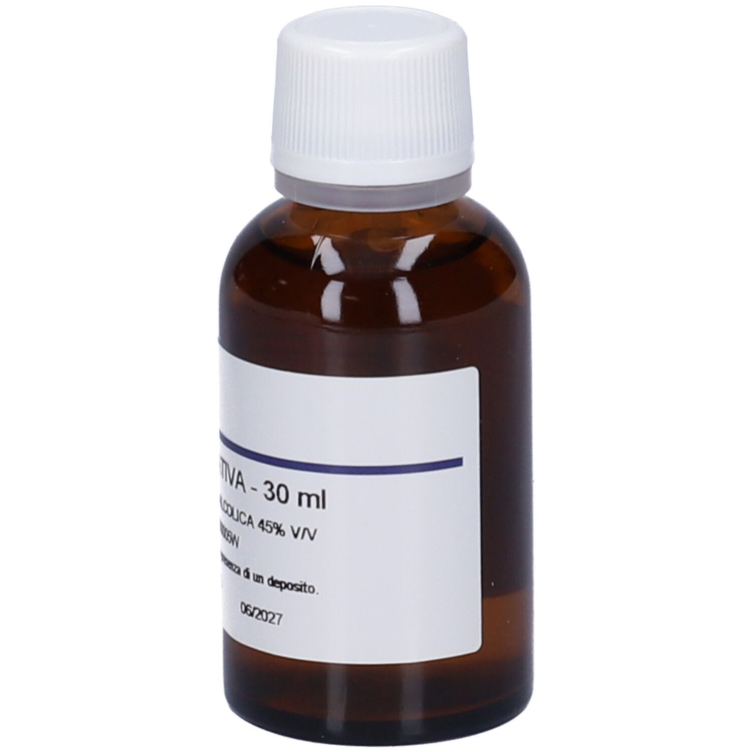 Flacone di vetro marrone con tappo bianco. Etichetta con testo: ANANASSA SATIVA - 30 ml. Marchio HERING.