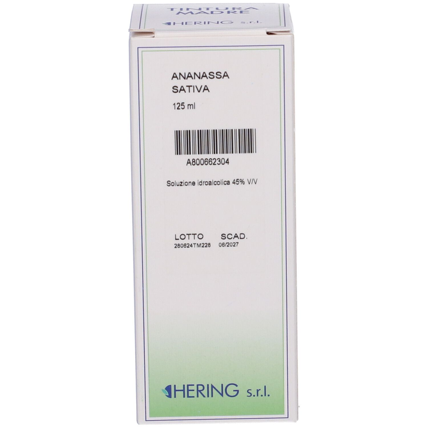 Confezione del prodotto. Scatola con nome e informazioni. Marchio: Hering.