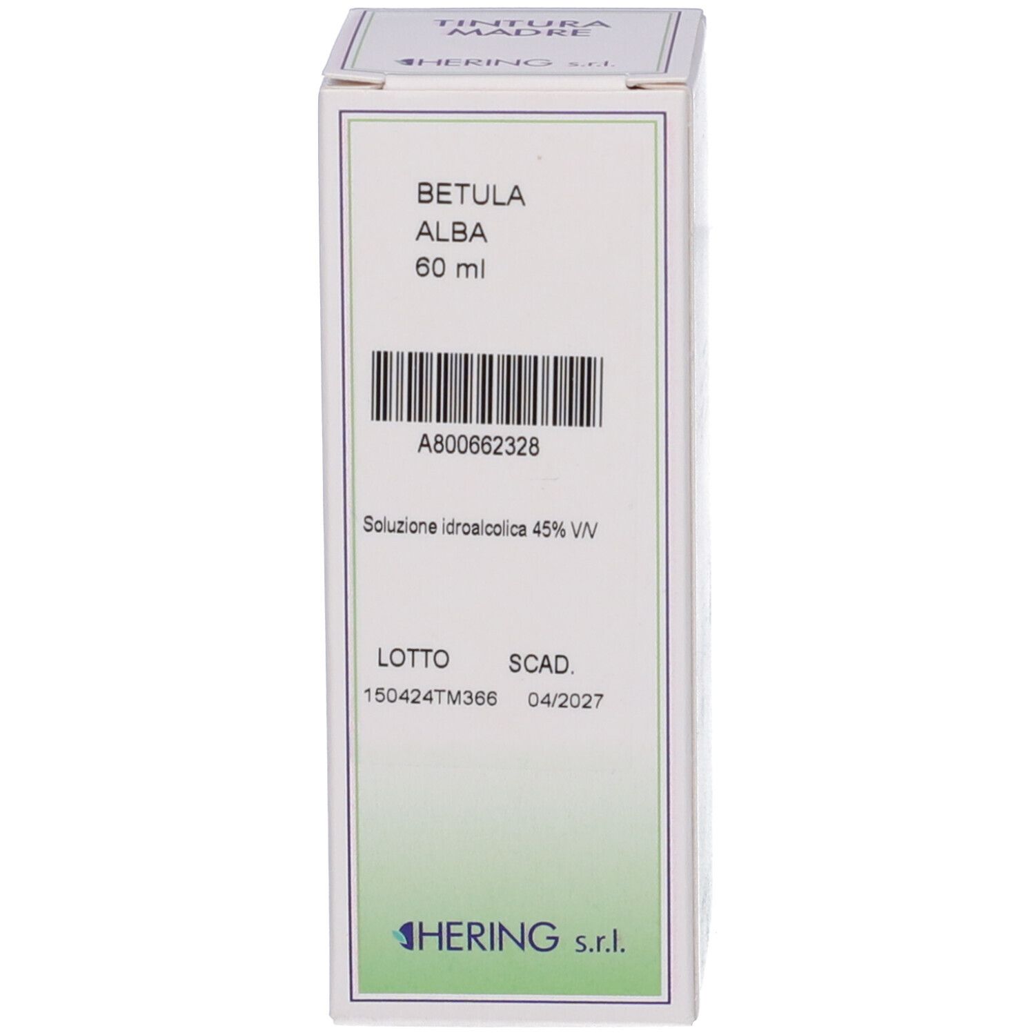 Scatola con scritta: Betula Alba, 60 ml, HERING.