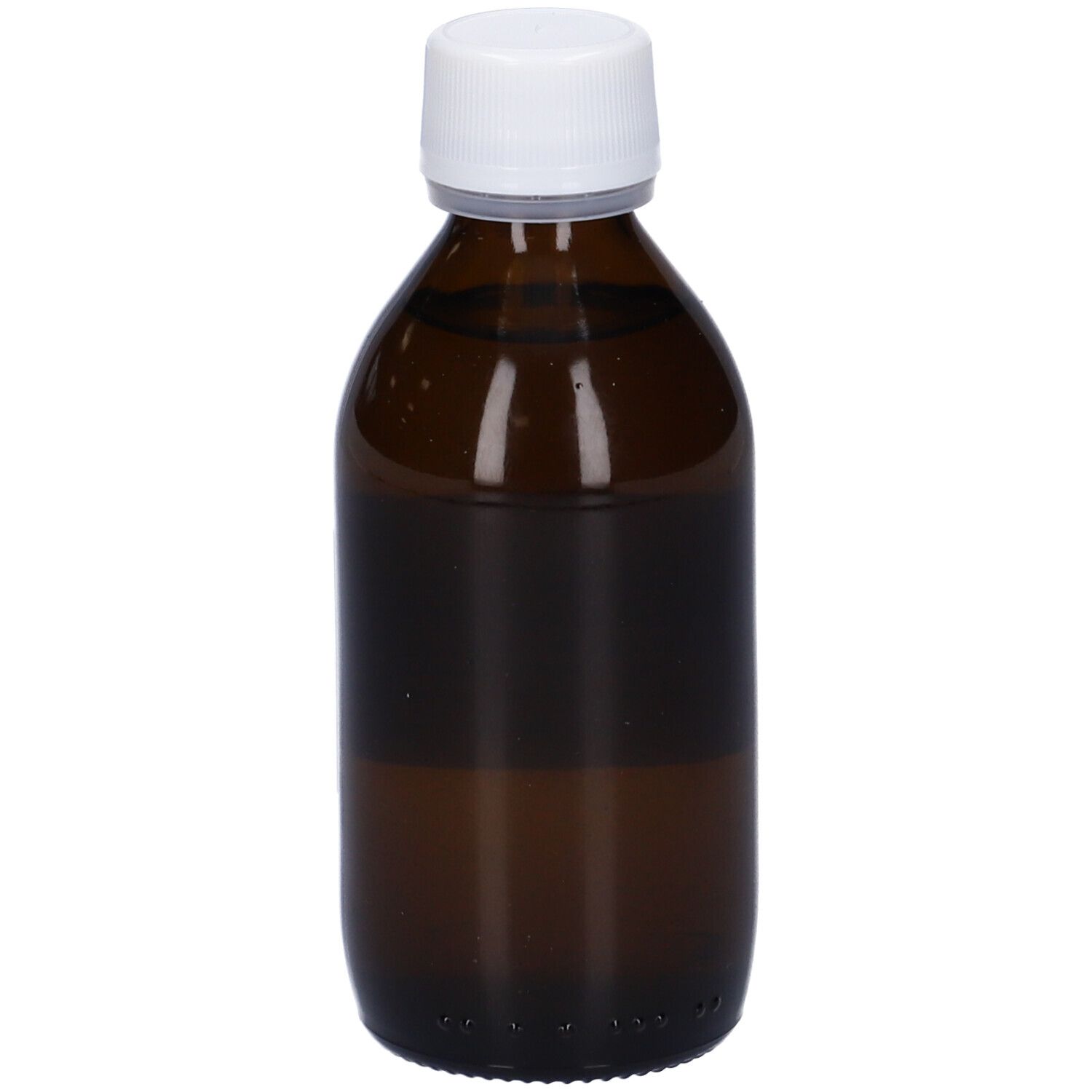 Flacone di vetro marrone con tappo bianco. Etichetta con testo: Equisetum Arvense, 125 ml, soluzione.