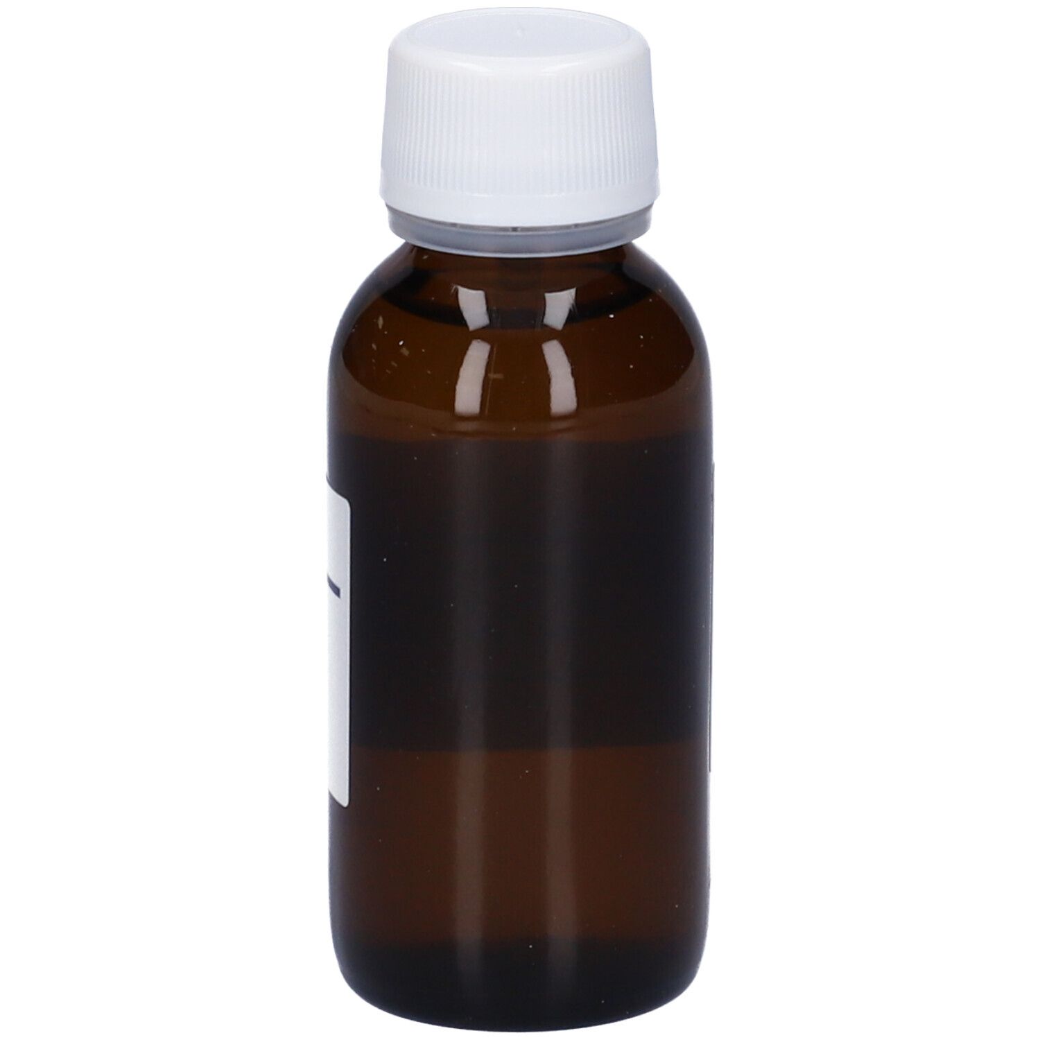 Flacone di vetro marrone con tappo bianco ed etichetta. Scritta: FOENICULUM VULGARE, 60 ml. Marchio HERING.
