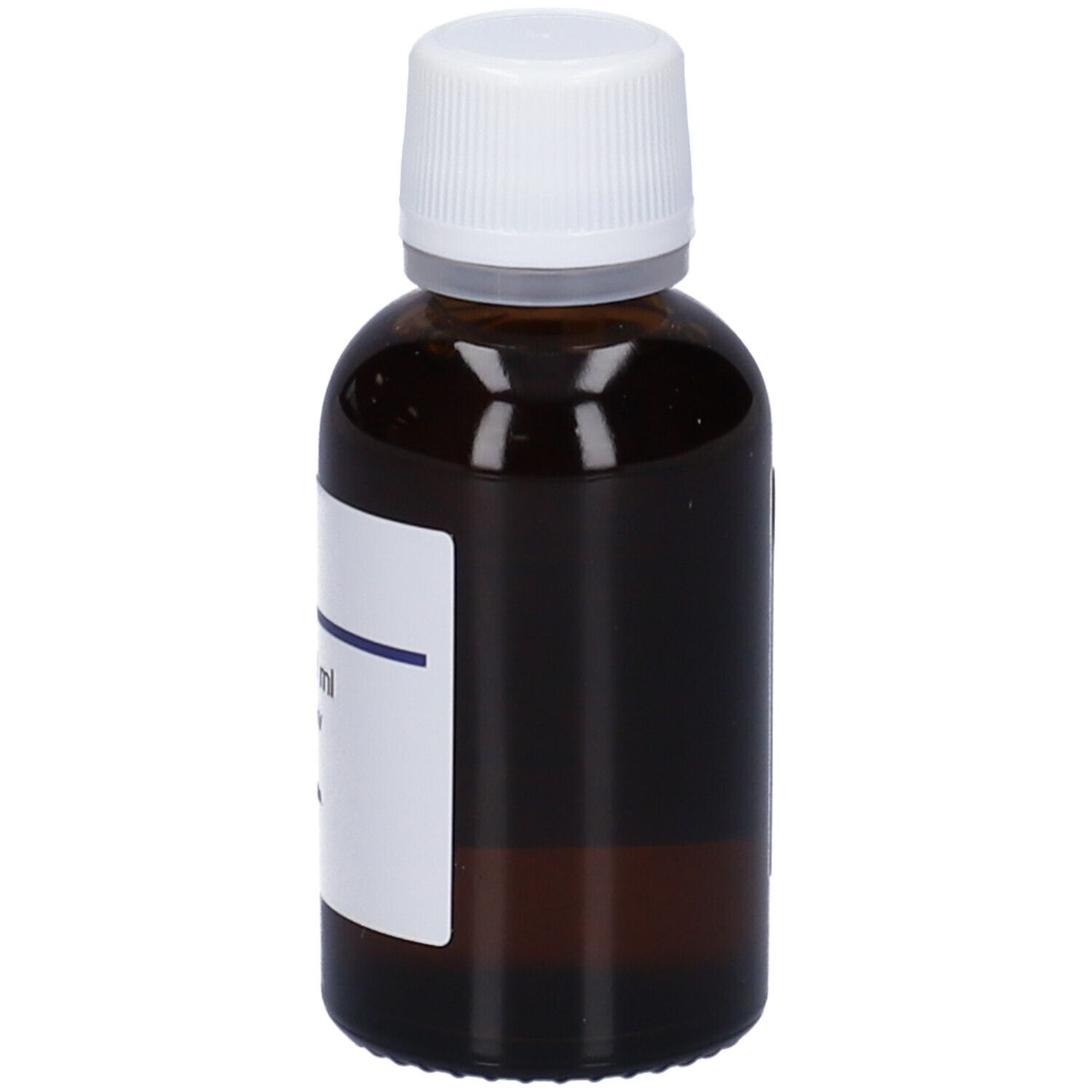 Flacone di vetro marrone con tappo bianco. Etichetta con nome del prodotto e produttore HERING. Testo: HAMAMELIS VIRGINIANA.