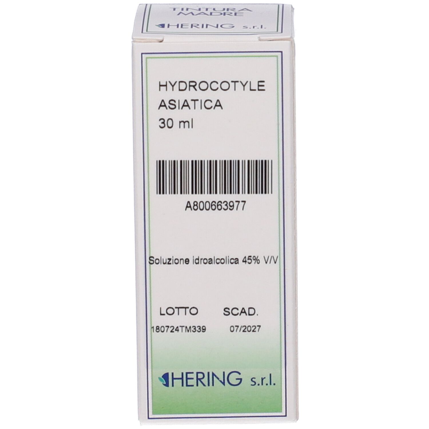 Scatola con informazioni sul prodotto. Testo in italiano. Logo del produttore.