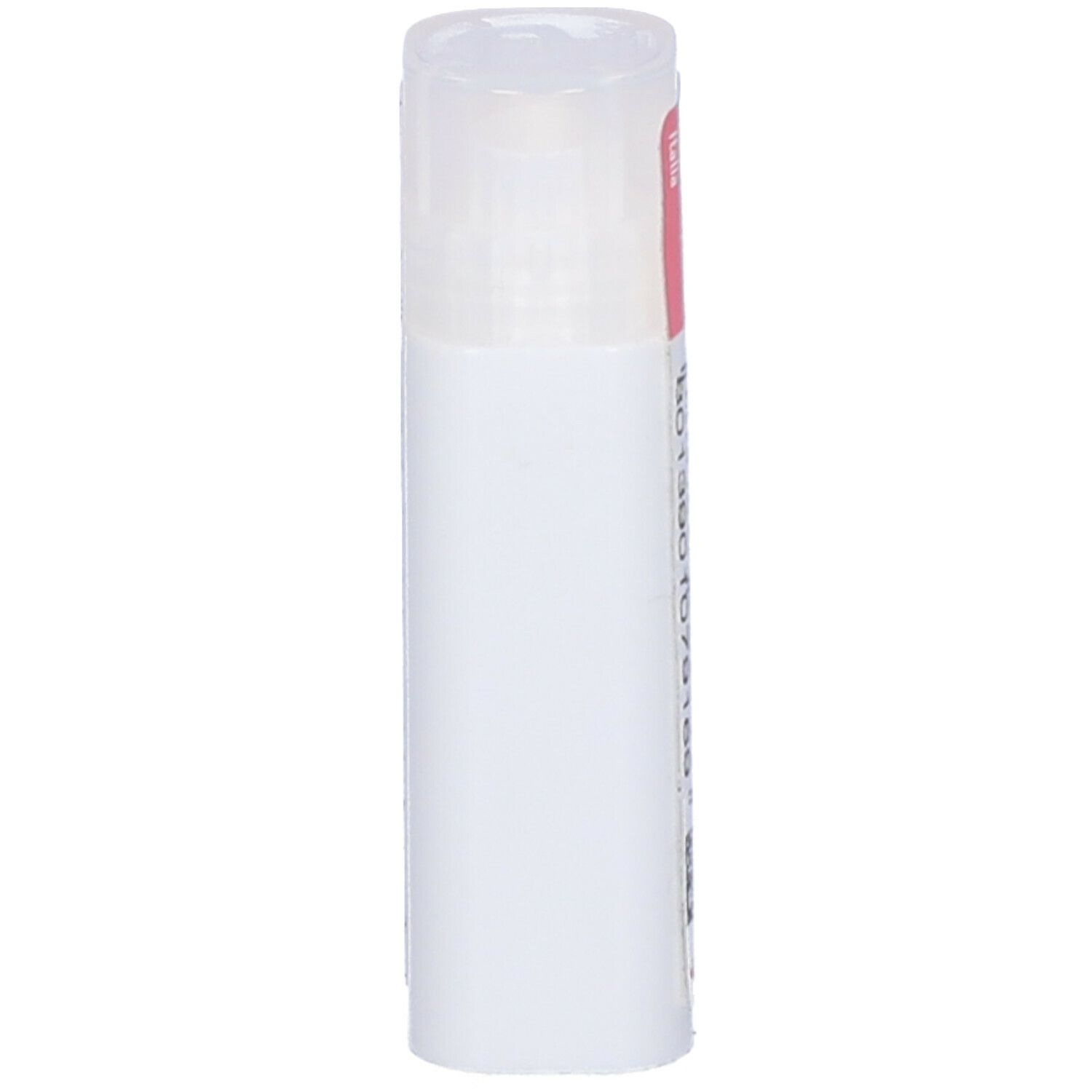 Confezione cilindrica bianca con coperchio trasparente. Nessun altro dettaglio visibile.