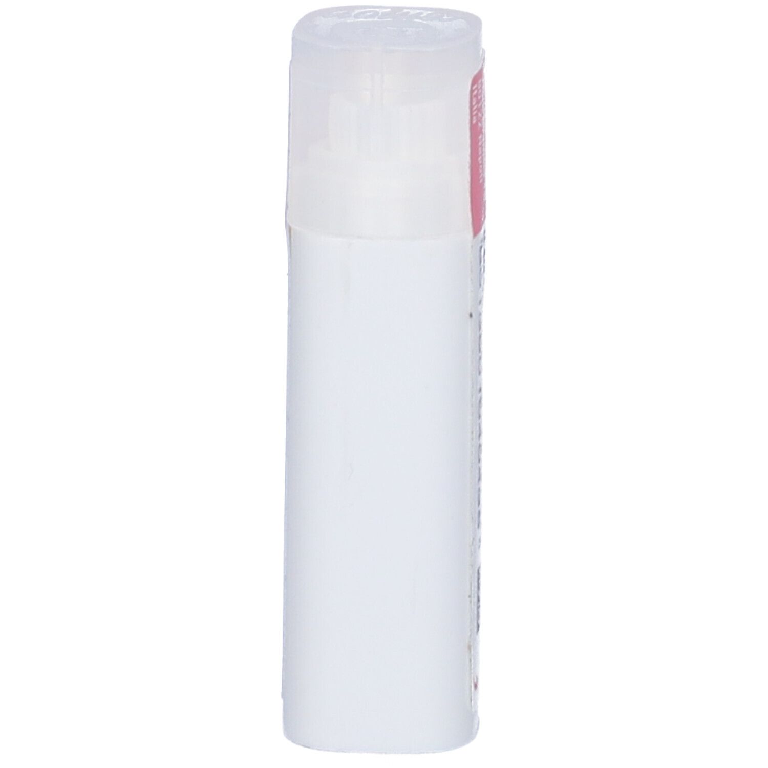 Confezione cilindrica bianca con coperchio trasparente. Nessun'altra caratteristica visibile.