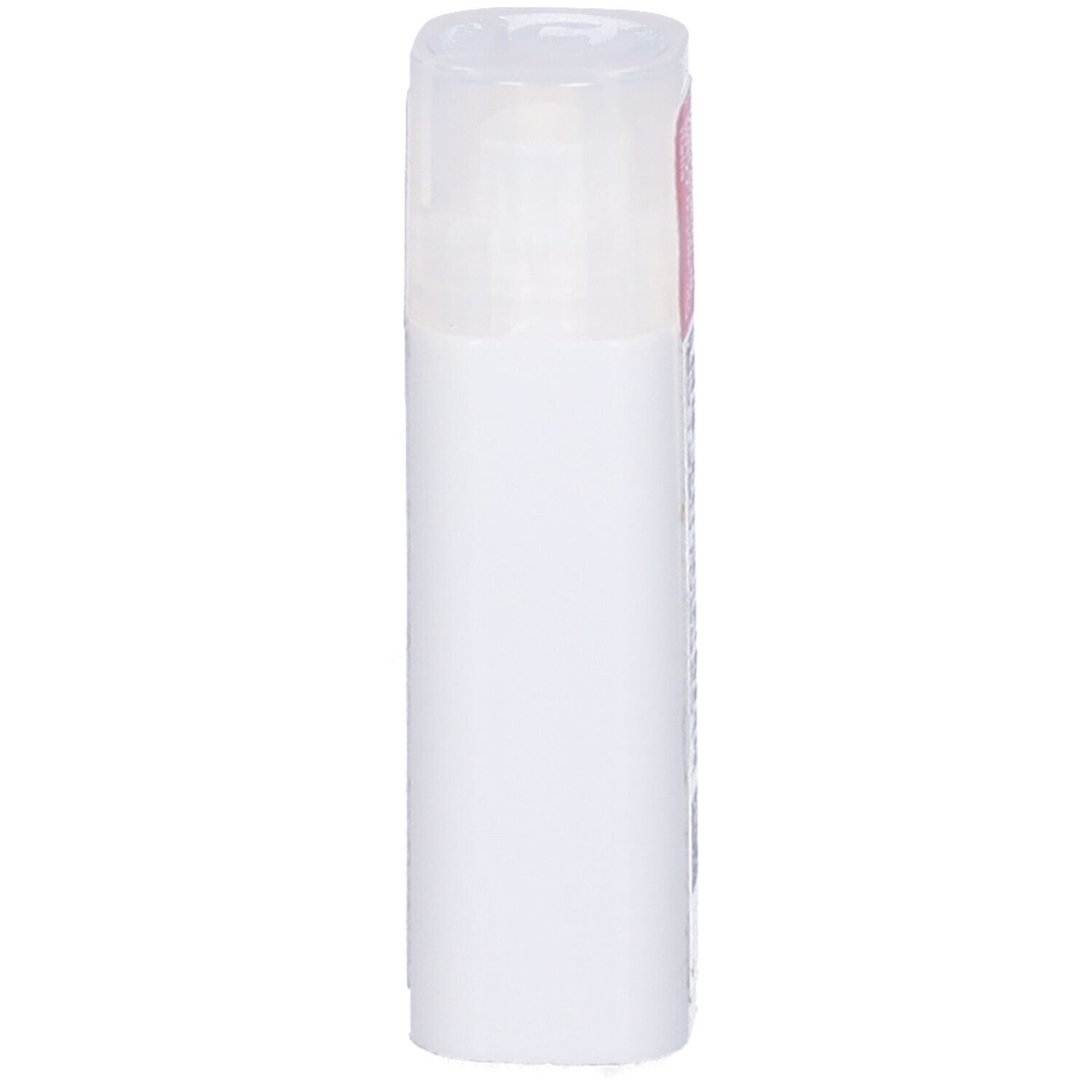 Confezione cilindrica bianca con coperchio trasparente. Nessuna informazione visibile sul prodotto.