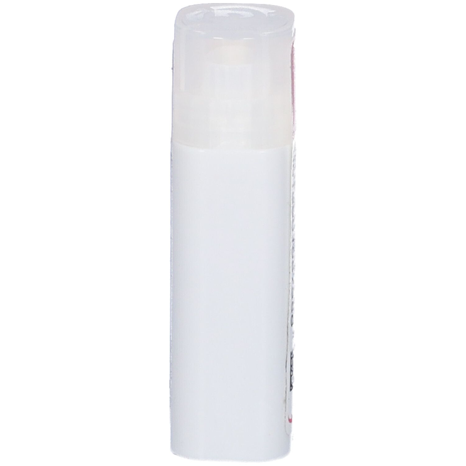 Confezione cilindrica bianca con coperchio trasparente. Nessuna informazione visibile sul prodotto.