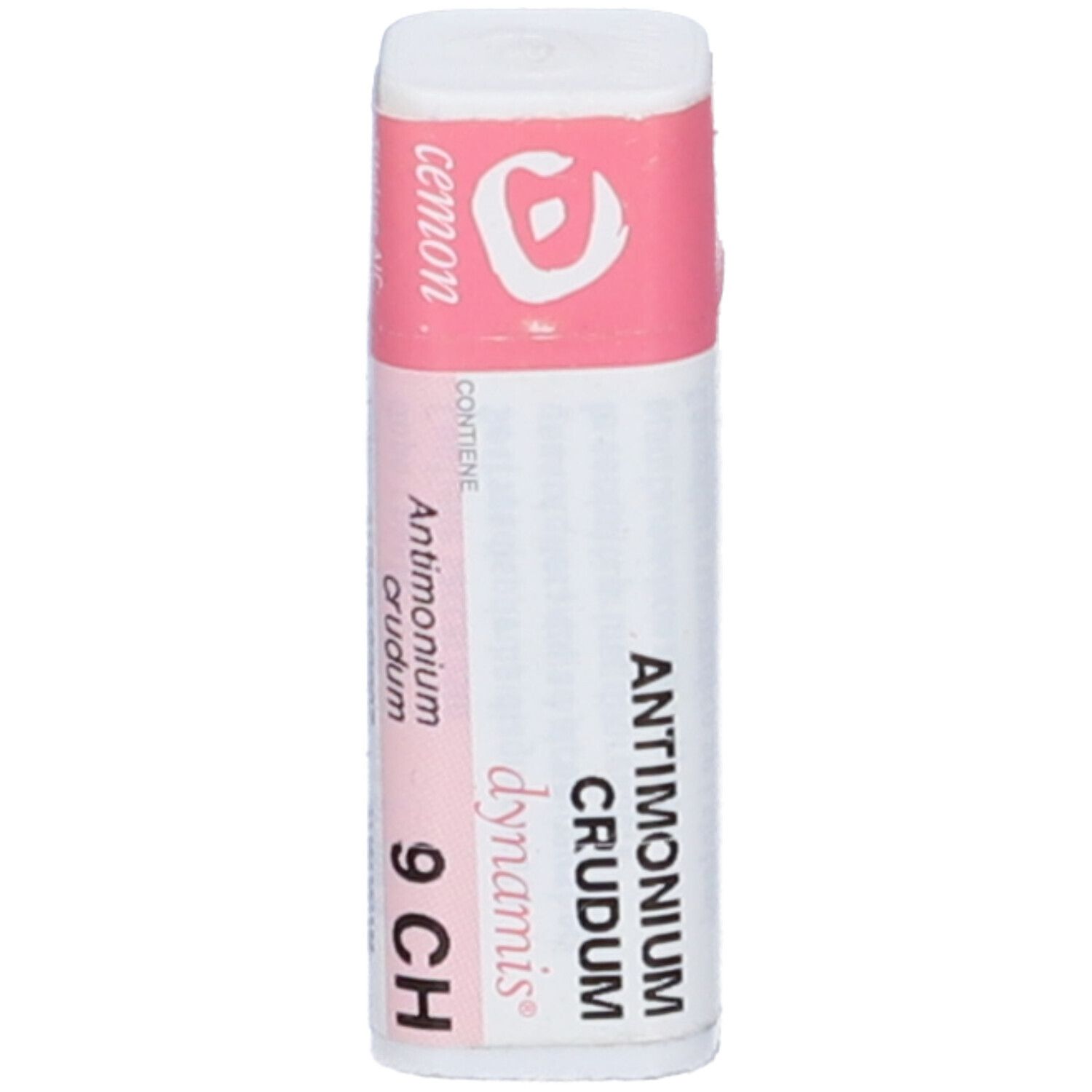 Cilindro. Etichetta rosa con nome prodotto e 9 CH. Marchio: cemon dynamis.