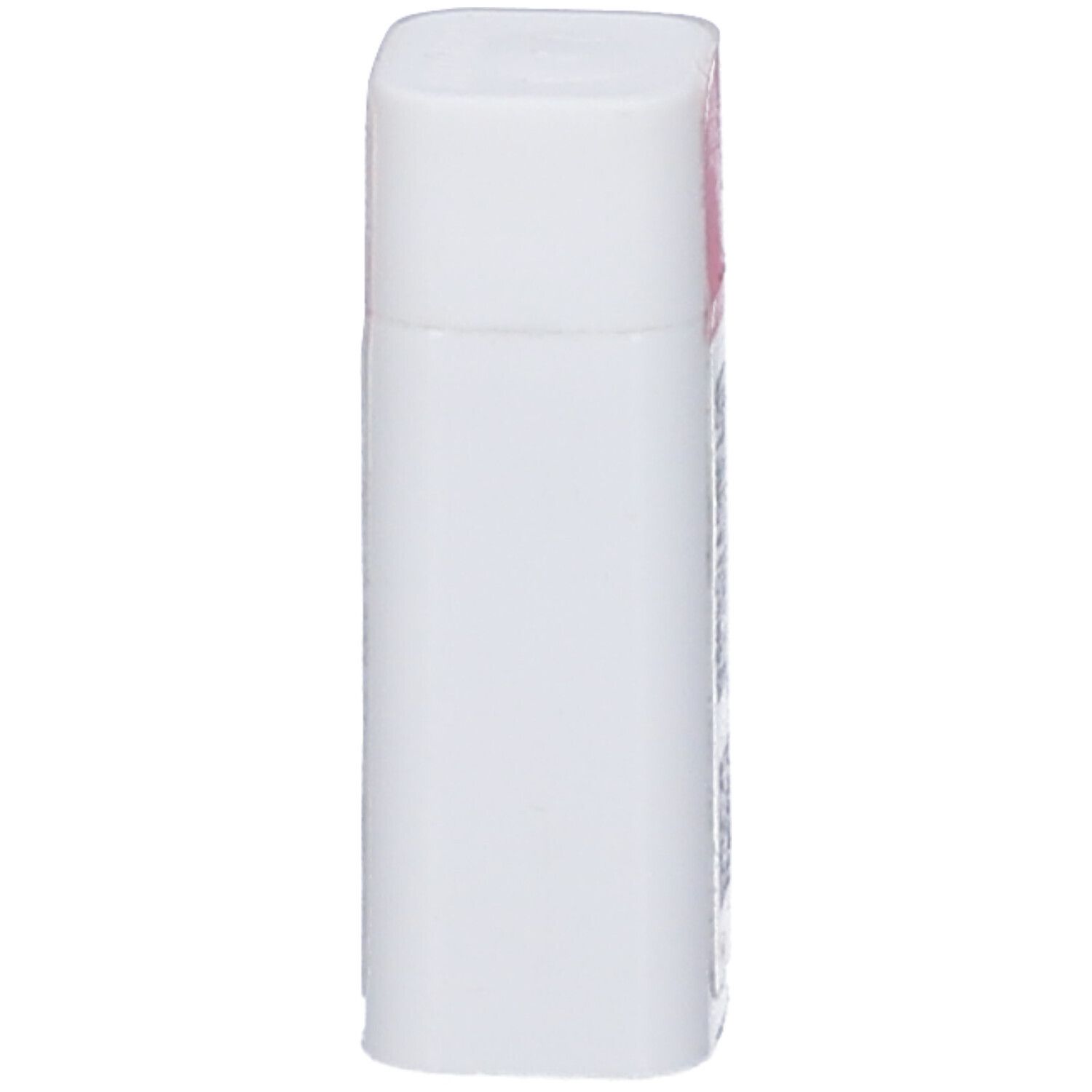 Confezione cilindrica bianca con coperchio quadrato. Nessuna scritta visibile.