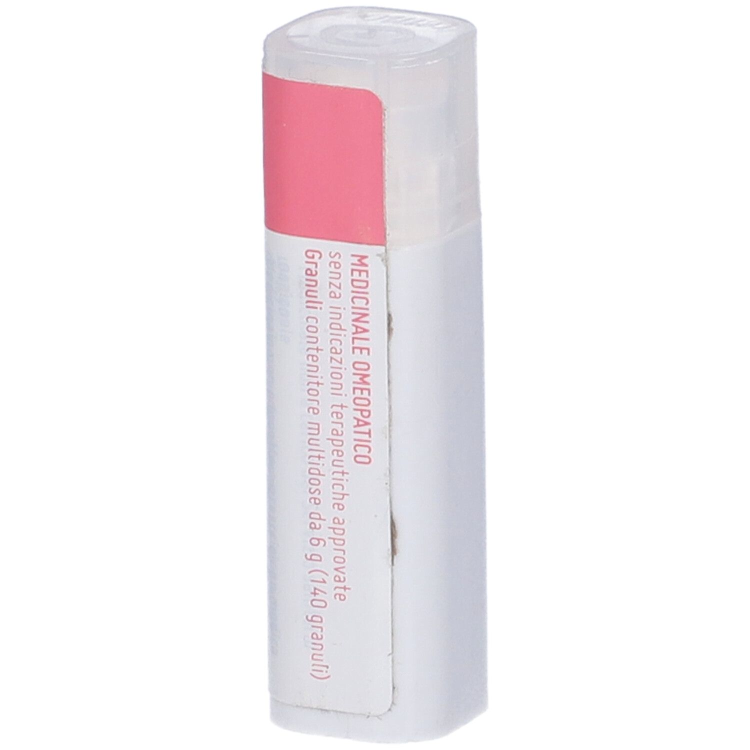 Confezione cilindrica, vista laterale. Etichetta rosa con testo. Marchio: cemon. Indicazioni mediche.