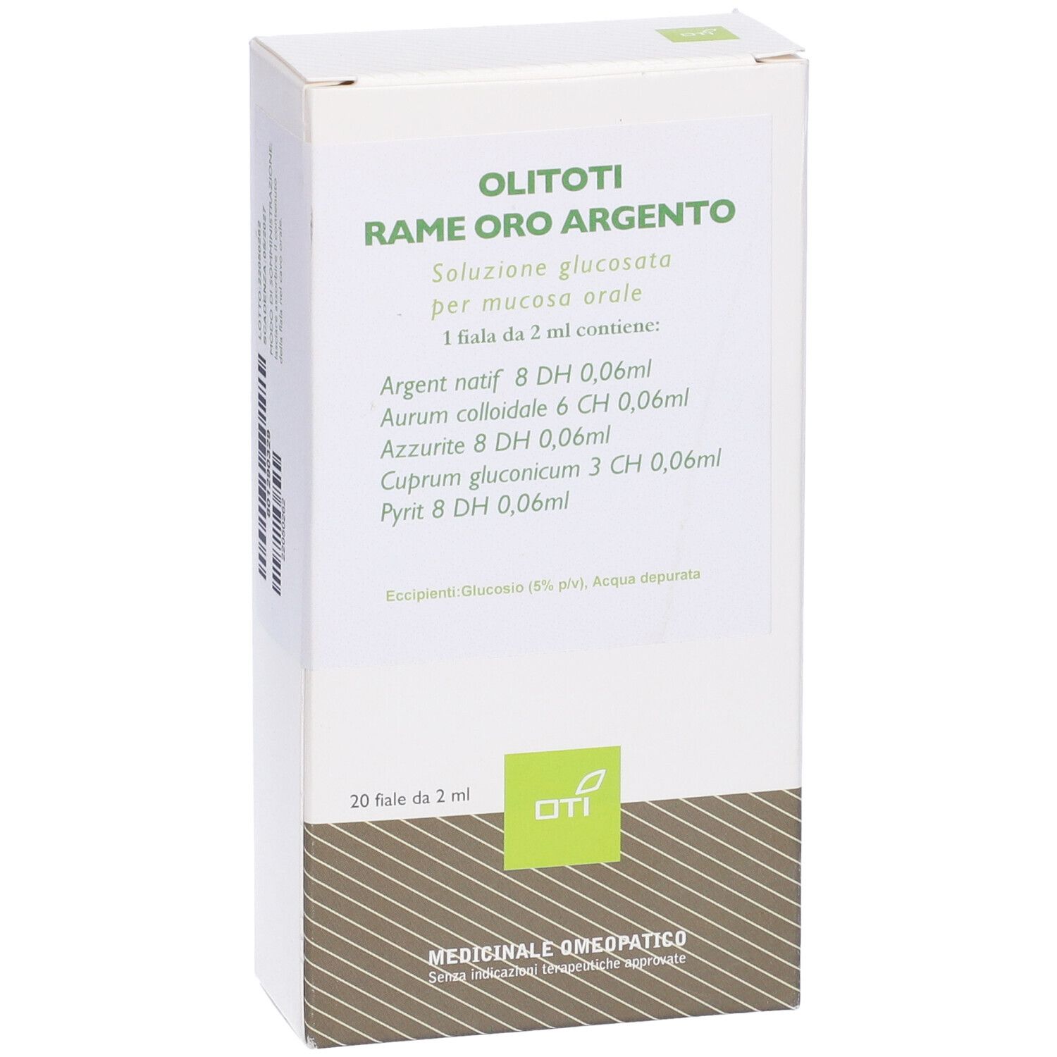 Olitoti Rame Oro Argento 20 Fiale Glucosate 2ml