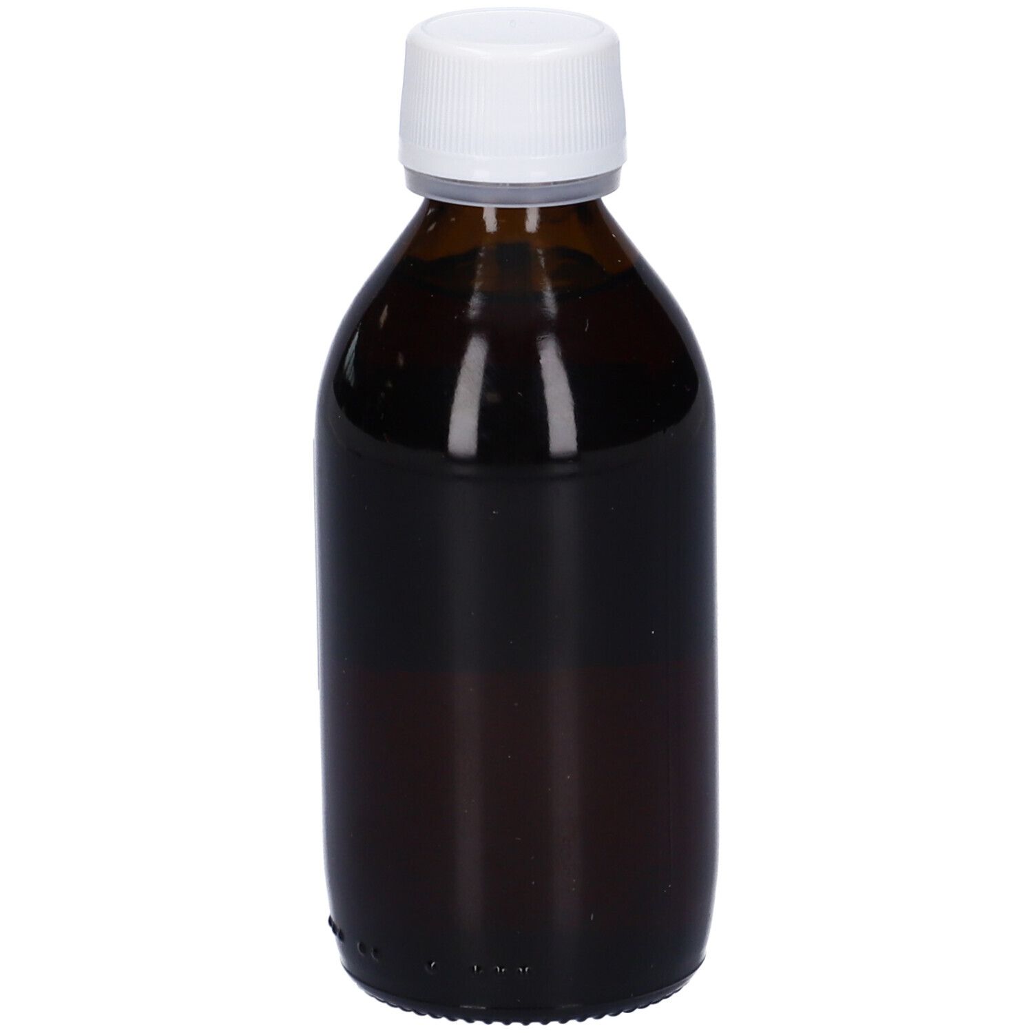 Flacone di vetro marrone con tappo bianco ed etichetta. Scritta: ALNUS INCANA Macerato Glicerico 125 ml. Marchio HERING.