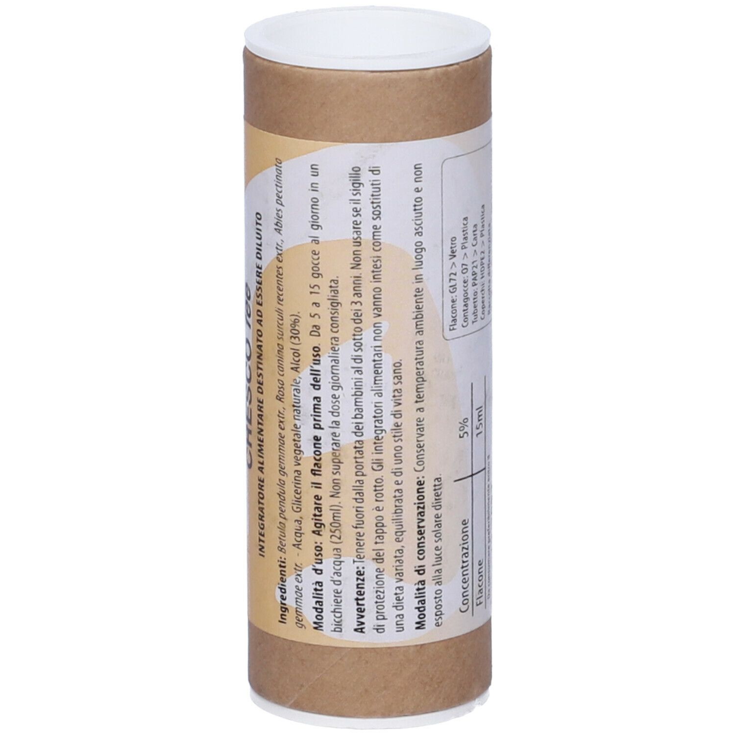 Confezione in cartone marrone con coperchio bianco. Adesivo con testo. Marchio: cemon.