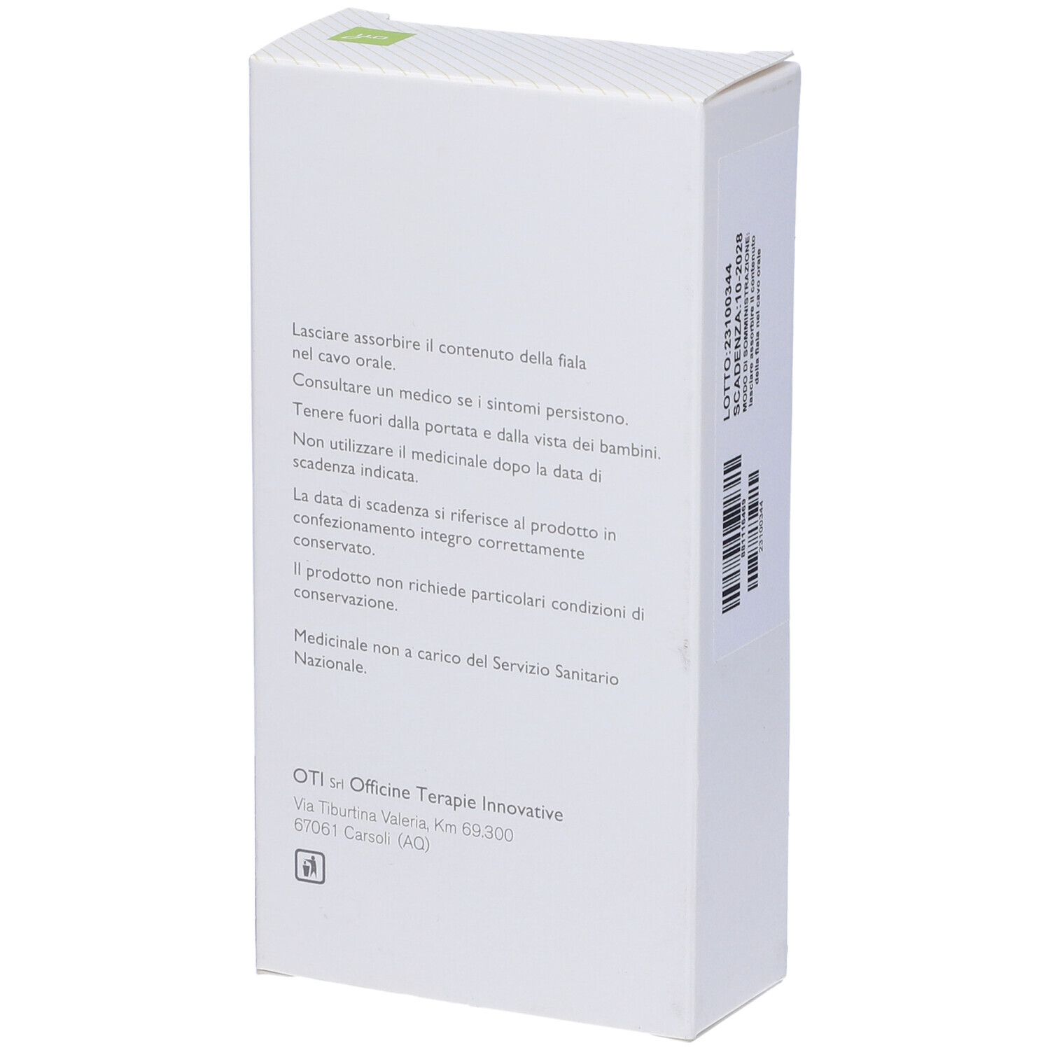 Retro scatola BIO P.L. con testo. Contiene istruzioni.