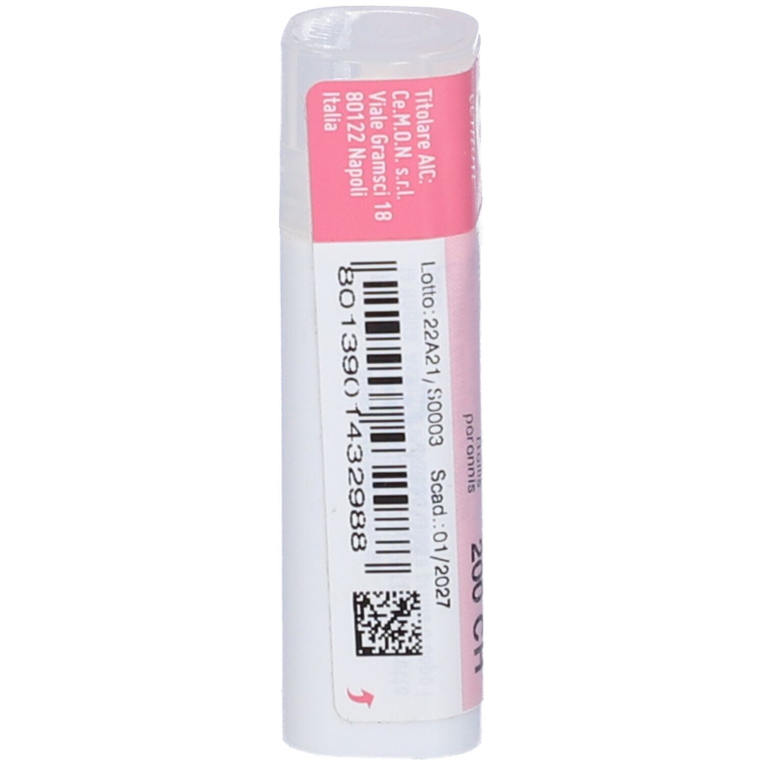 Confezione cilindrica. Scritta: Bellis Perennis 200 CH, dynamis. Fascia rosa.
