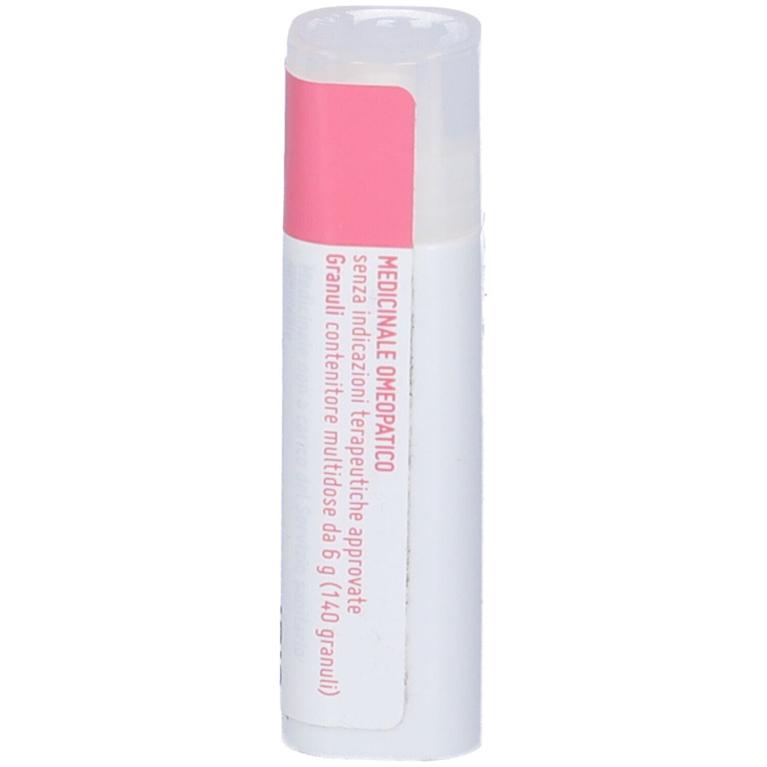 Confezione cilindrica. Etichette rosa e bianche. Testo: medicinale, cemon.