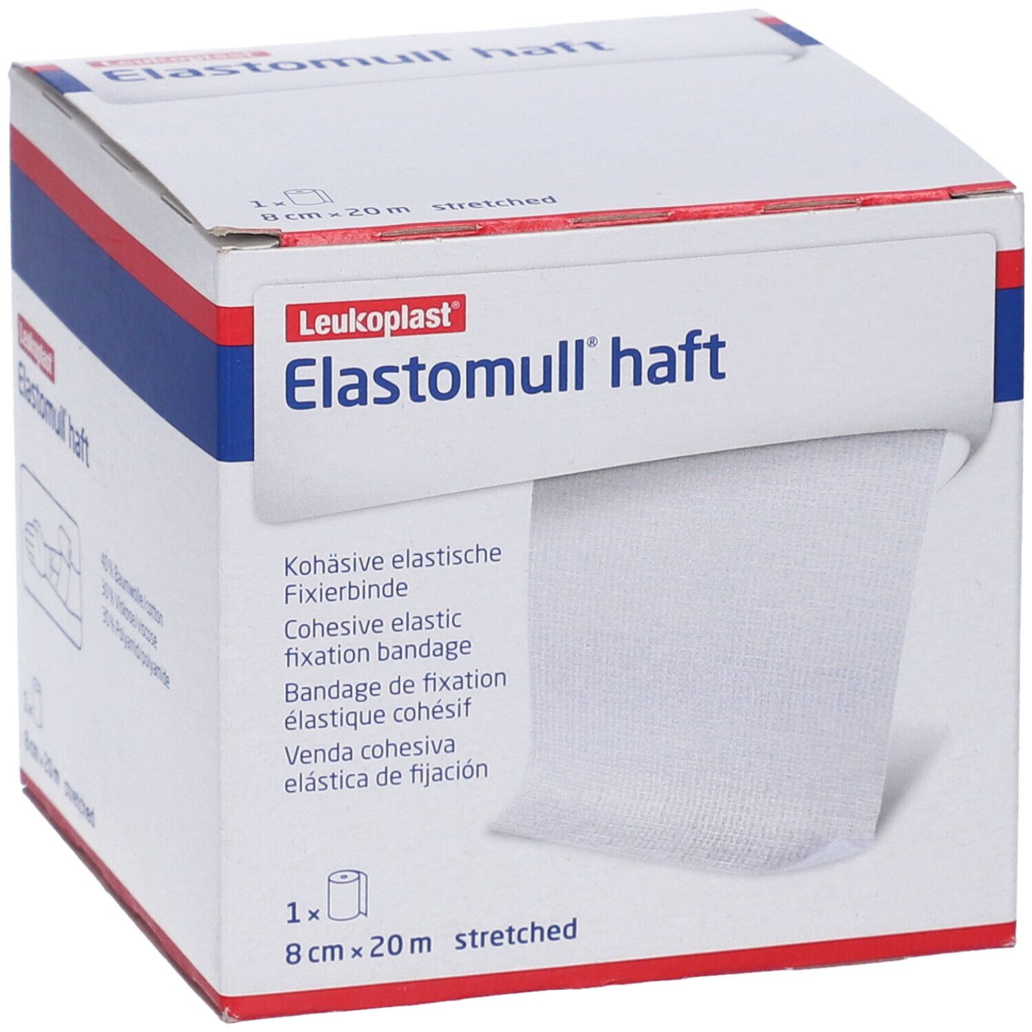 Benda Elastica Autoadesiva Per Fissaggio Medicazioni Elastom]Ull Haft Lf Altezza 8 Cm Lunghezza 20 M