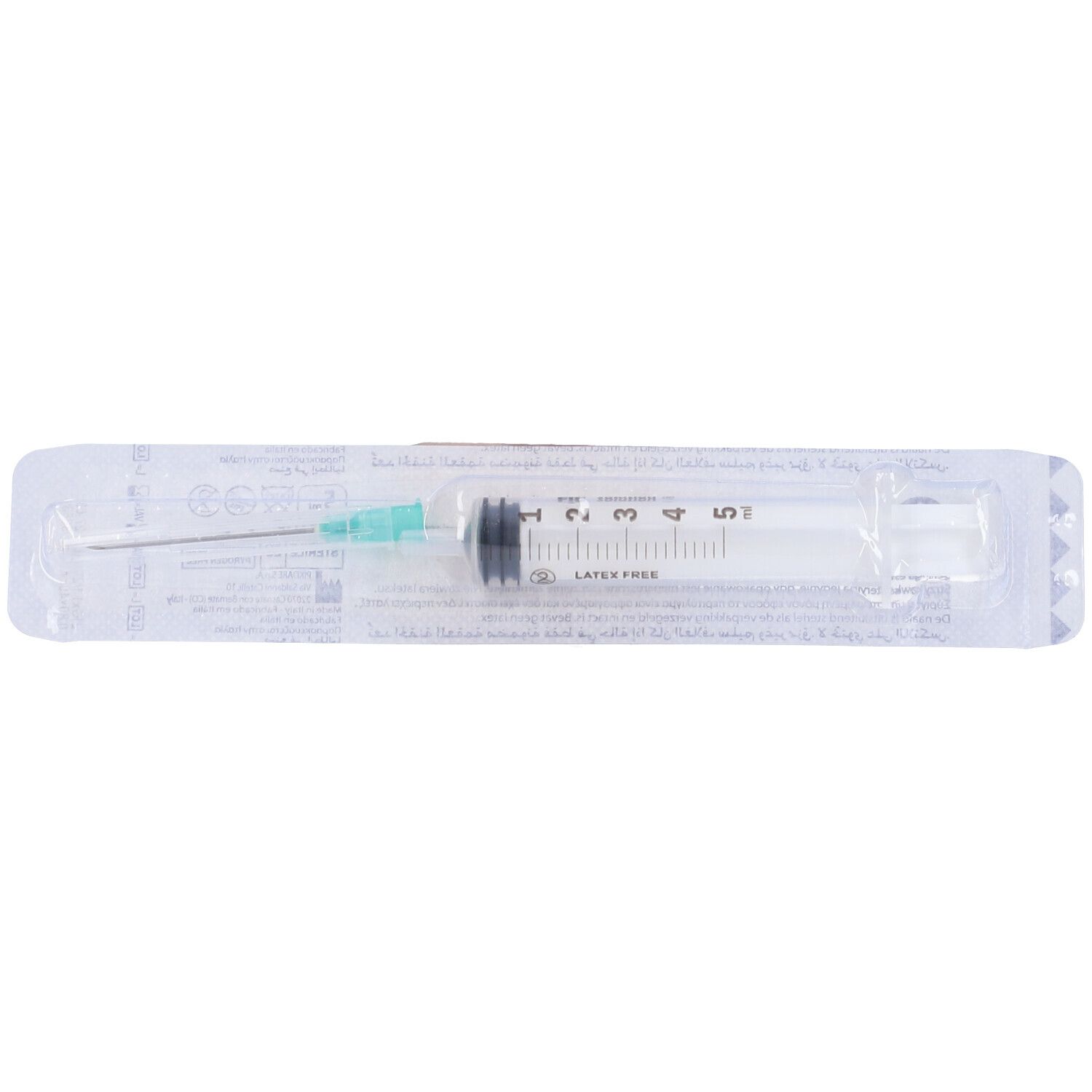 Siringa 5 Ml Ago Gauge 21 Numero 2 Cono Centrale 1 Pezzo